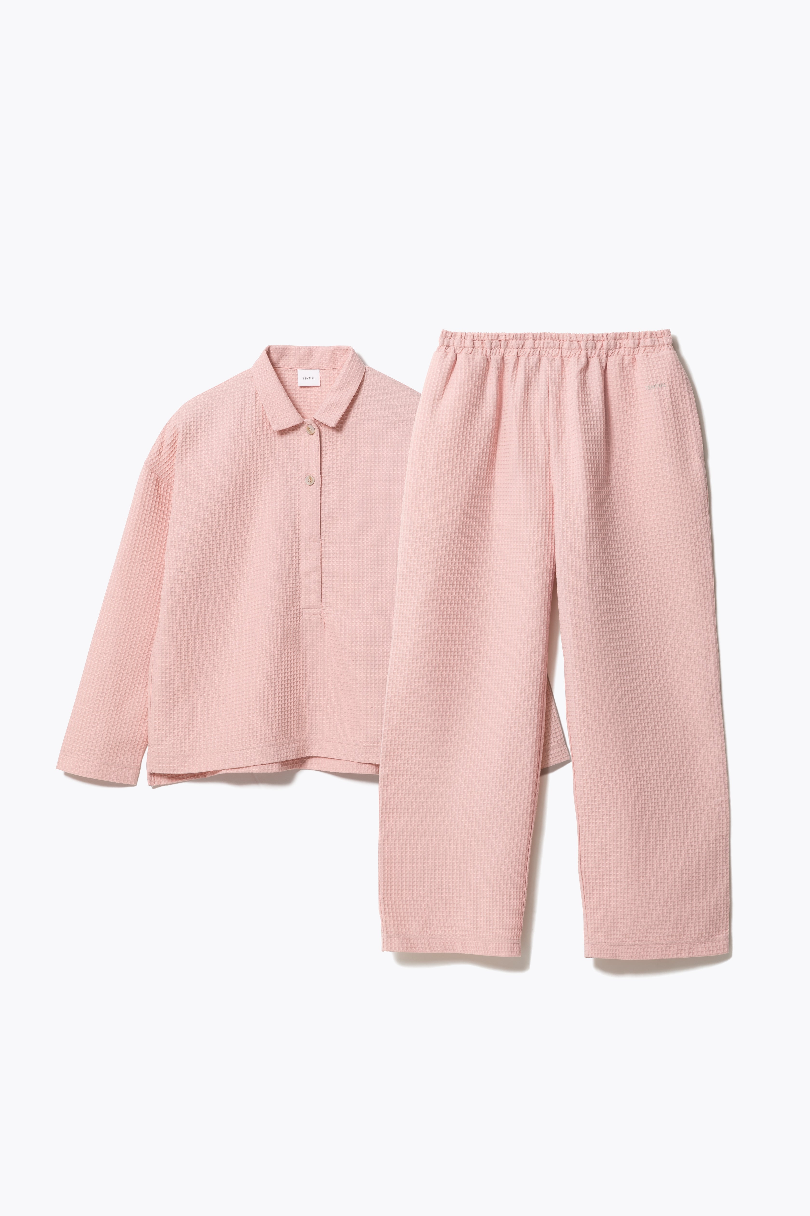 BAKUNE Waffle Women's Long Sleeve Button Down Pullover / Long Pants