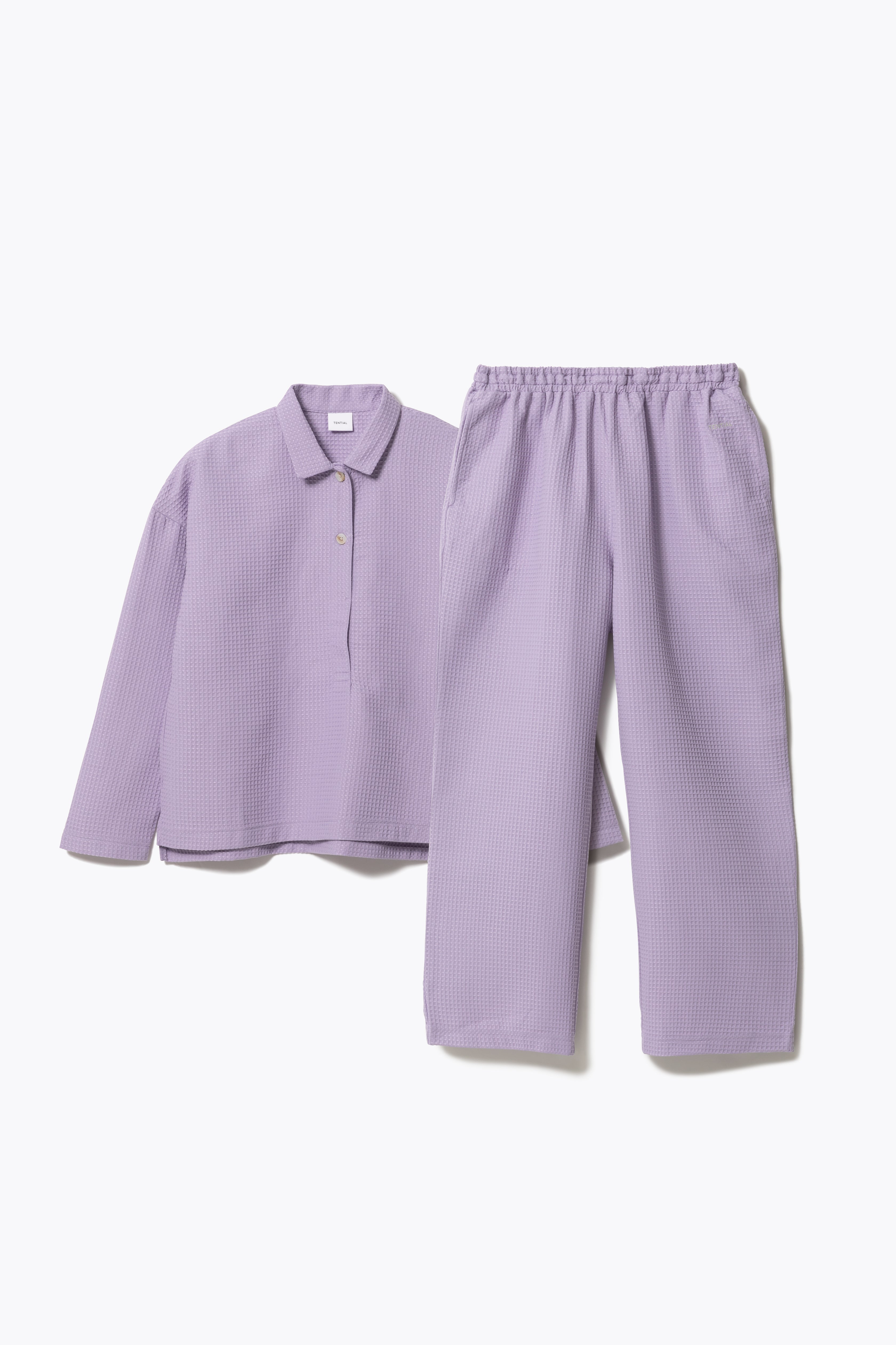 BAKUNE Waffle Women's Long Sleeve Button Down Pullover / Long Pants