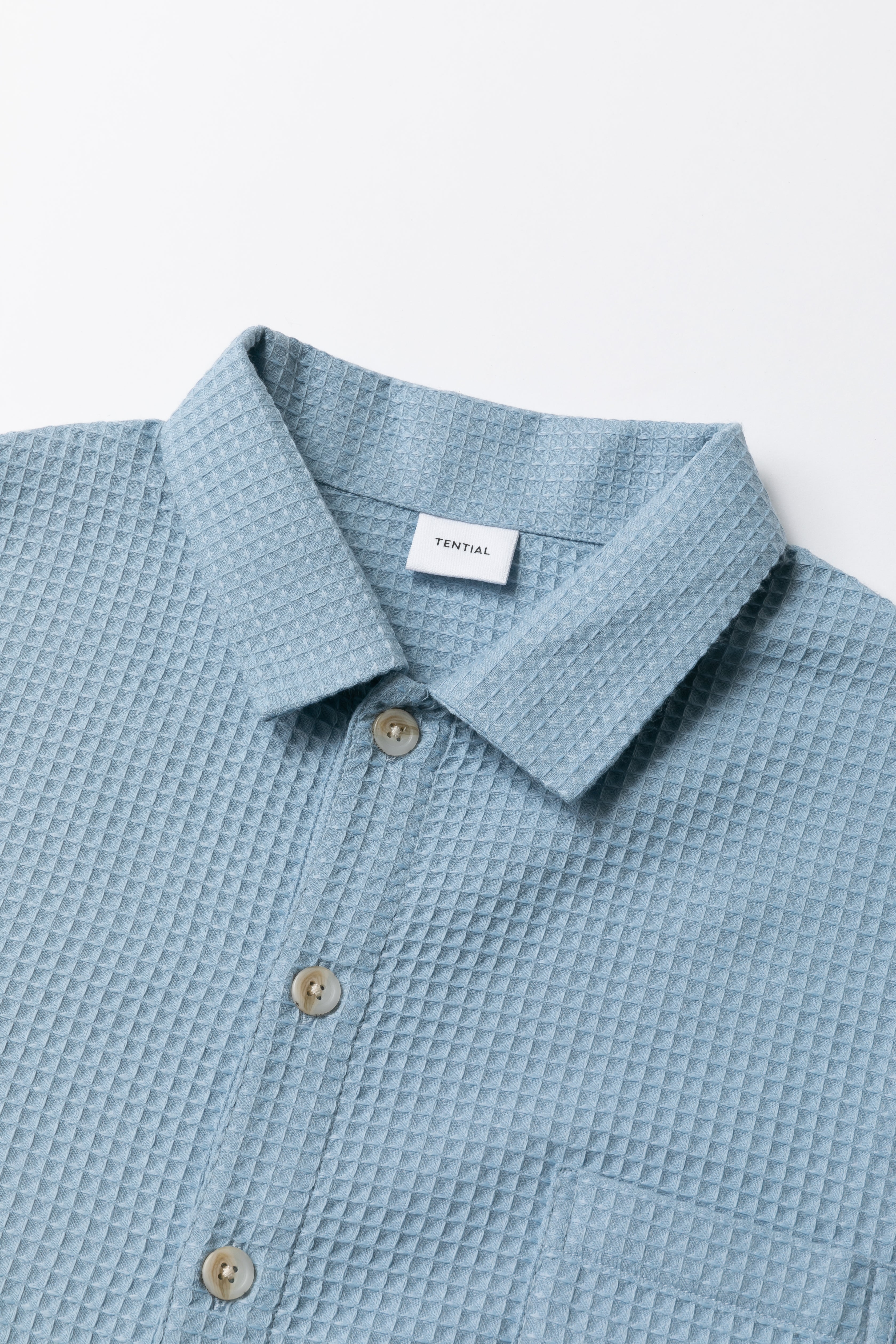 BAKUNE Waffle Men's Short Sleeve Button Down Pullover / Short Pants