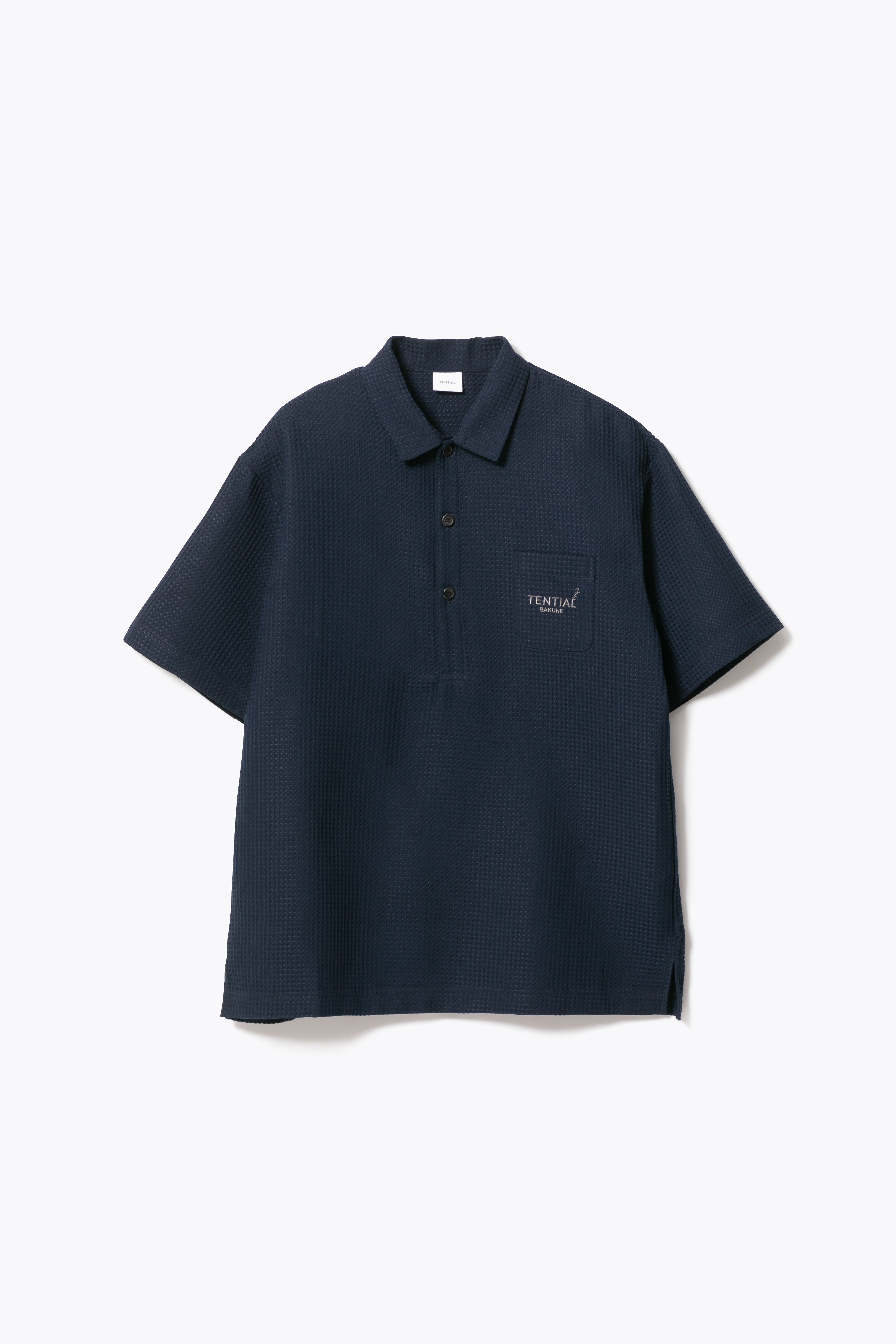 BAKUNE Waffle Men's Short Sleeve Button Down Pullover / Short Pants