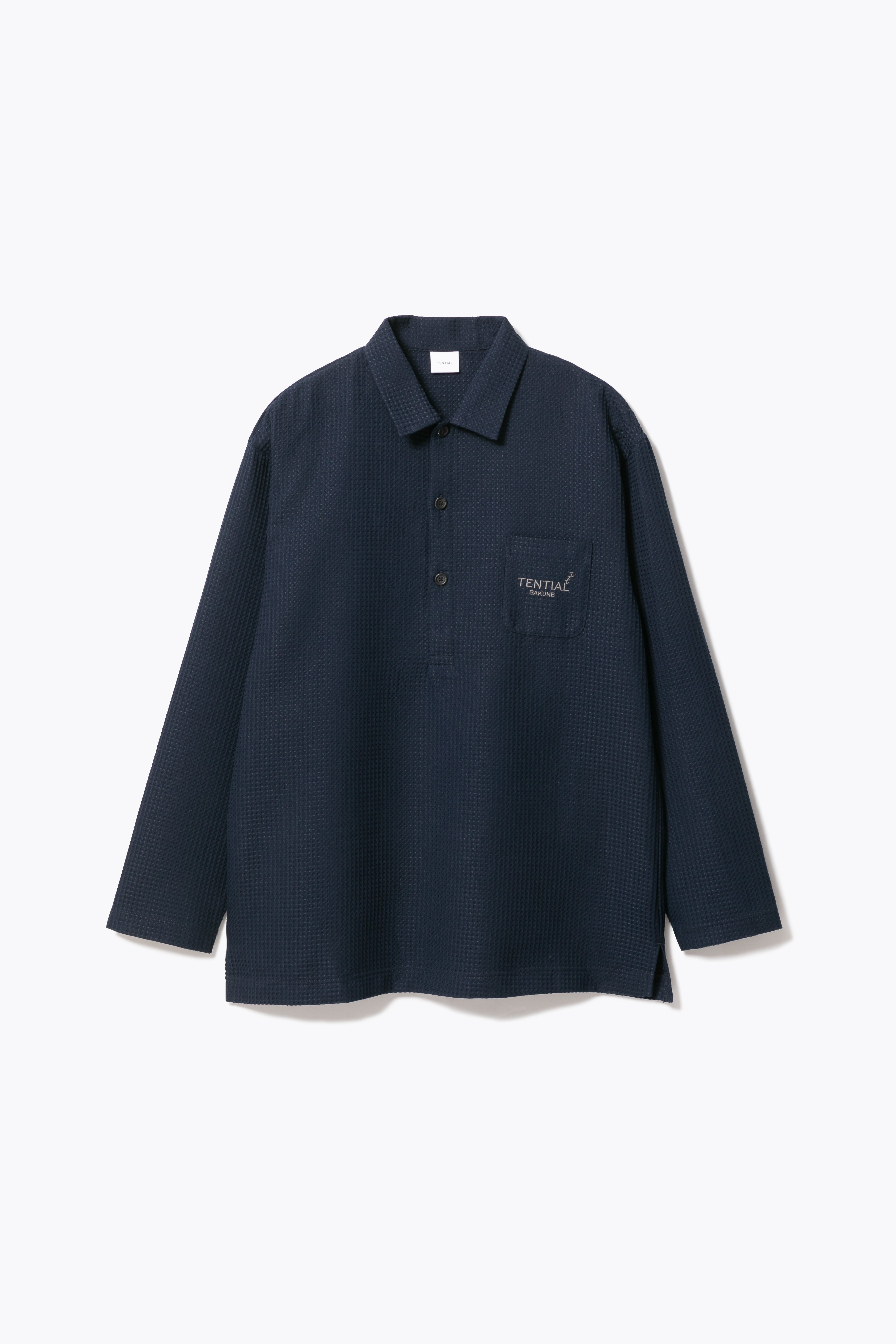 BAKUNE Waffle Men's Long Sleeve Button Down Pullover / Long Pants