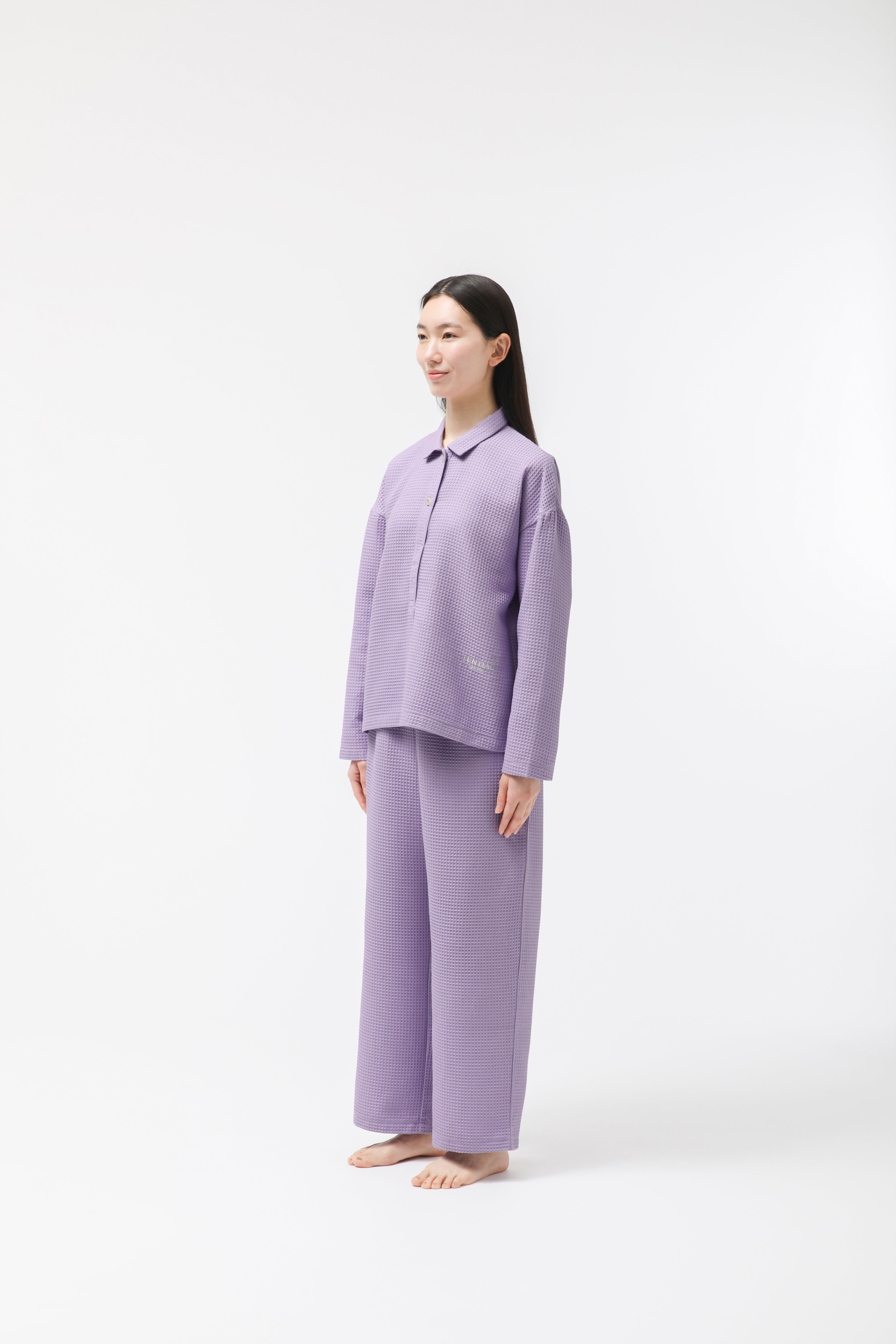 BAKUNE Waffle Women's Long Sleeve Button Down Pullover / Long Pants