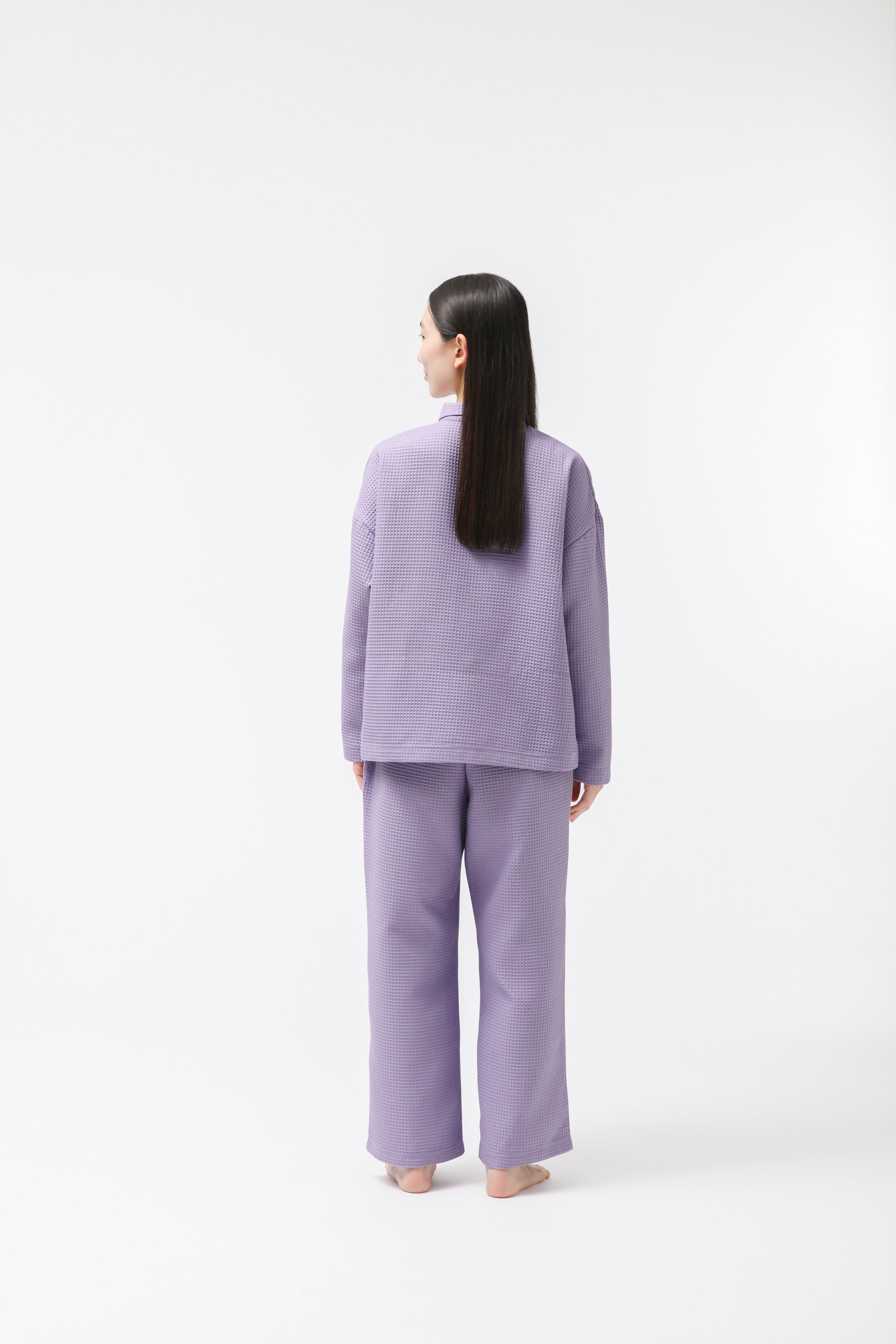 BAKUNE Waffle Women's Long Sleeve Button Down Pullover / Long Pants