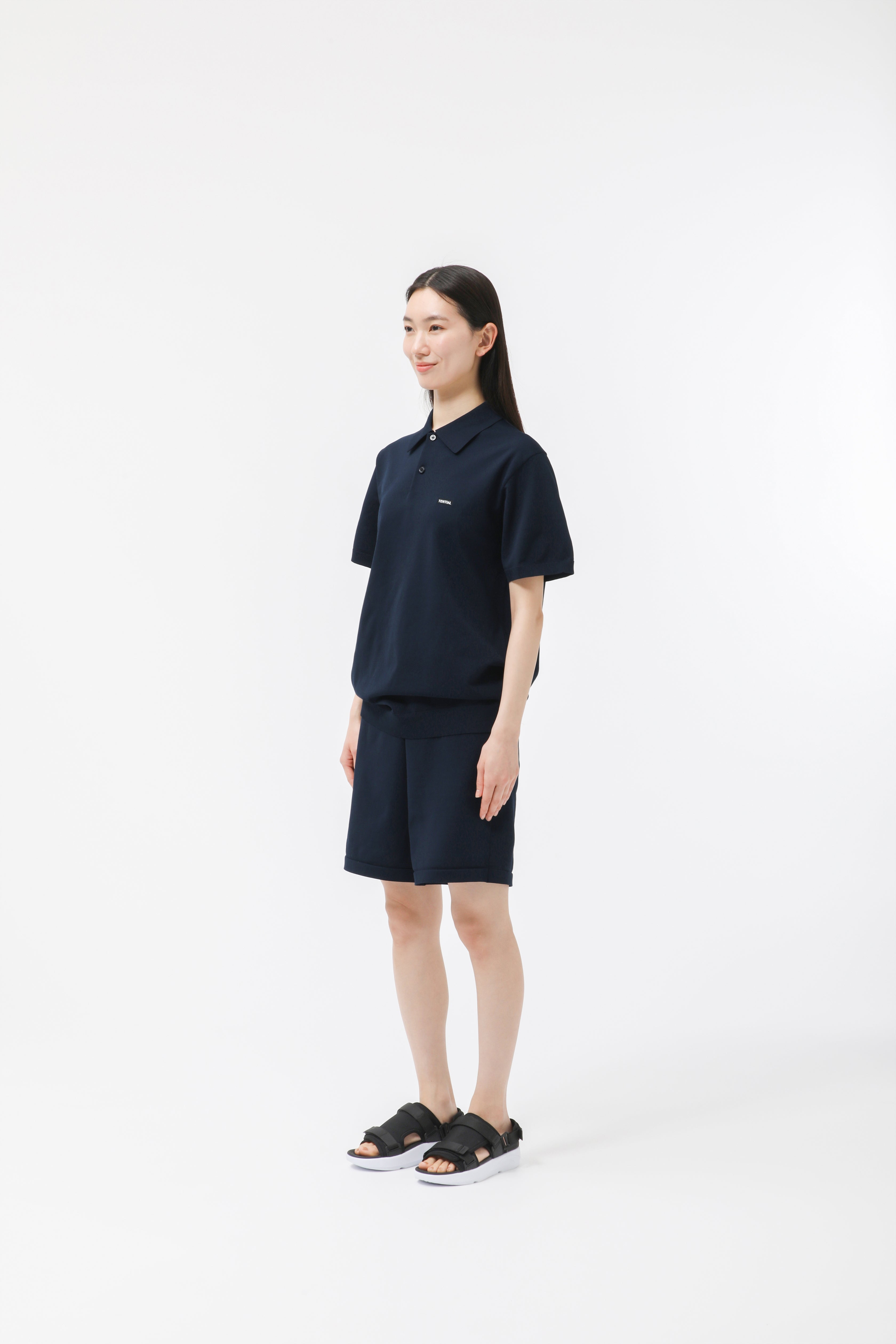 MIGARU Light Knit Short Sleeve Polo Shirt / Short Pants