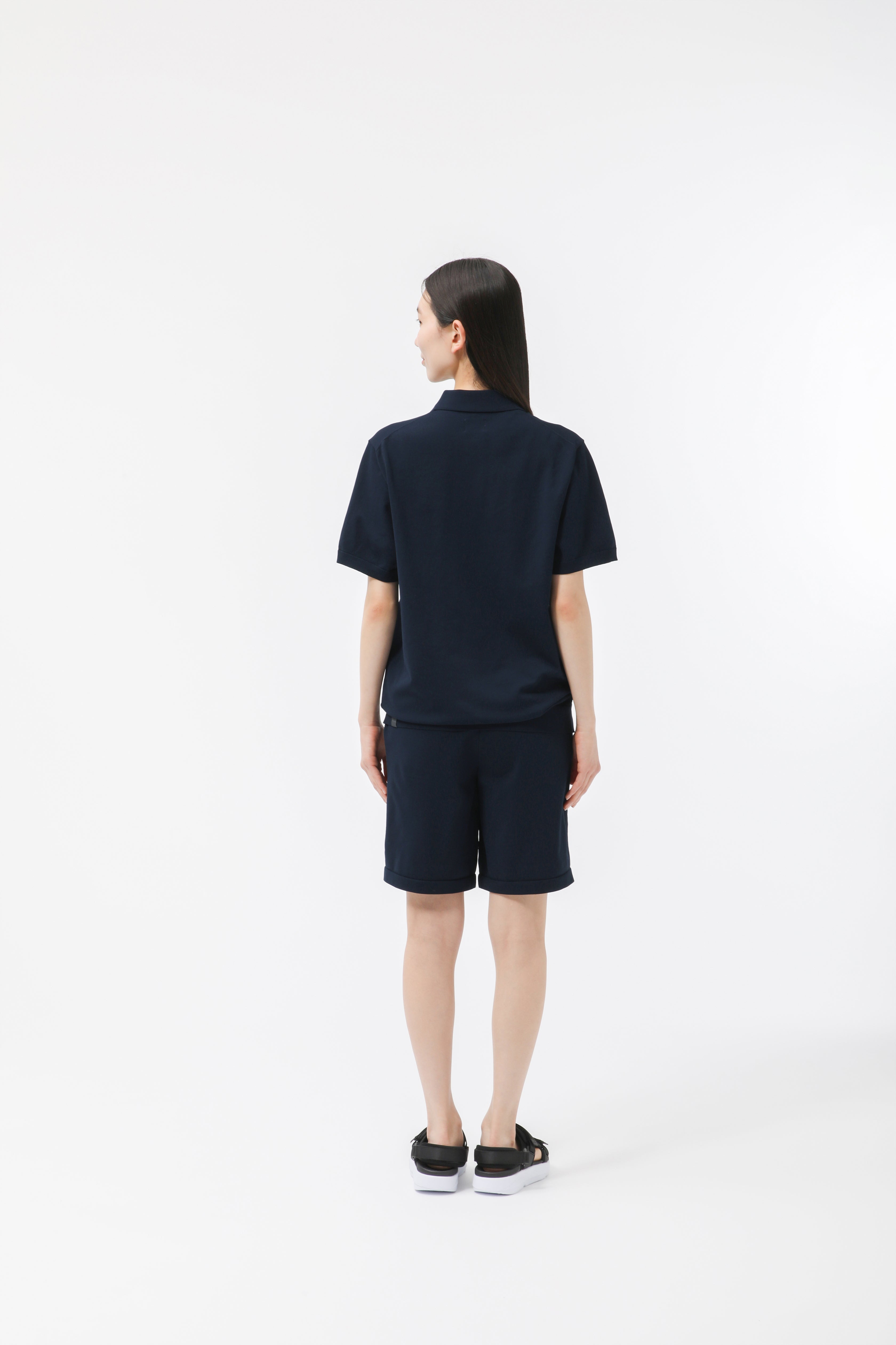 MIGARU Light Knit Short Sleeve Polo Shirt / Short Pants