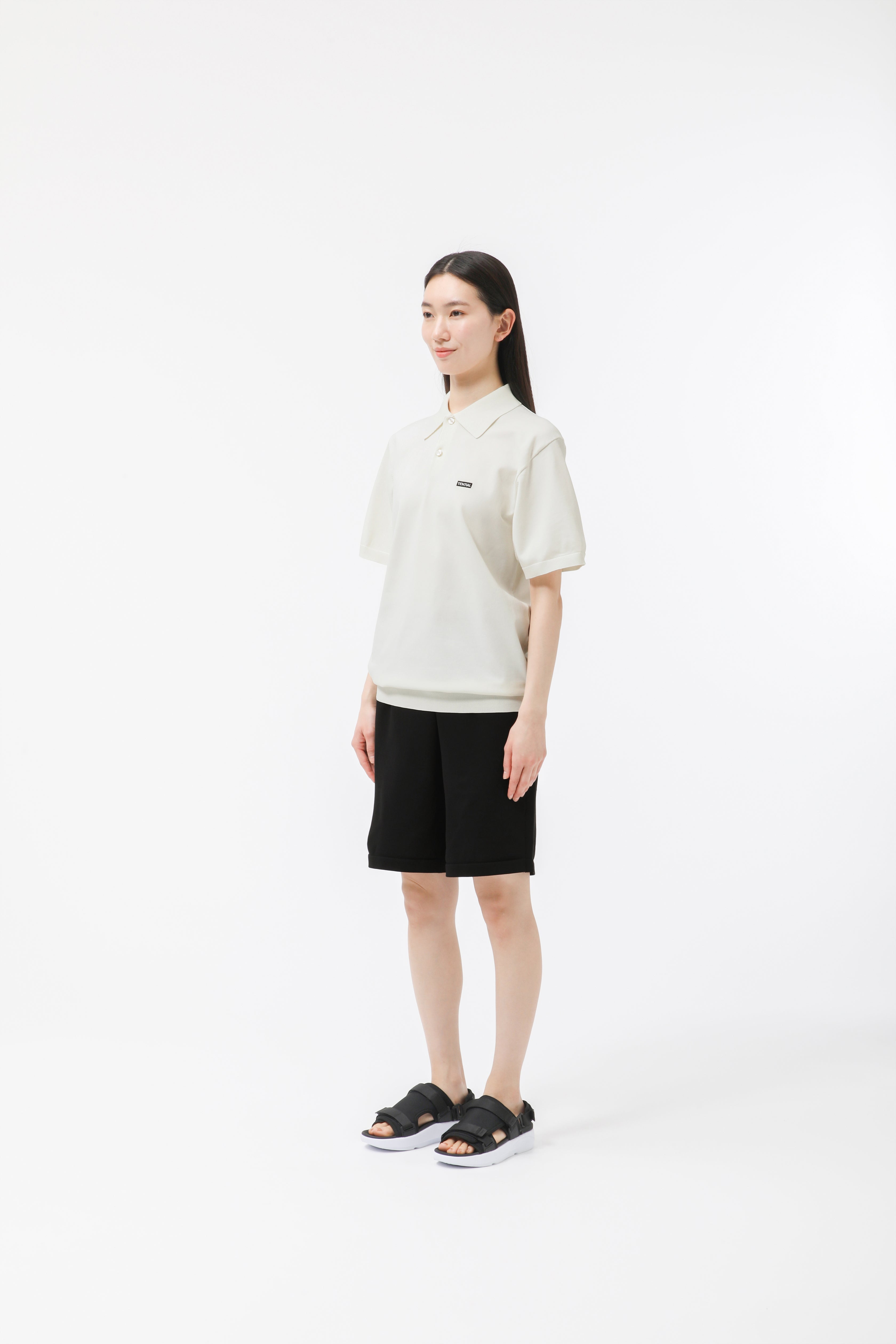MIGARU Light Knit Short Sleeve Polo Shirt / Short Pants