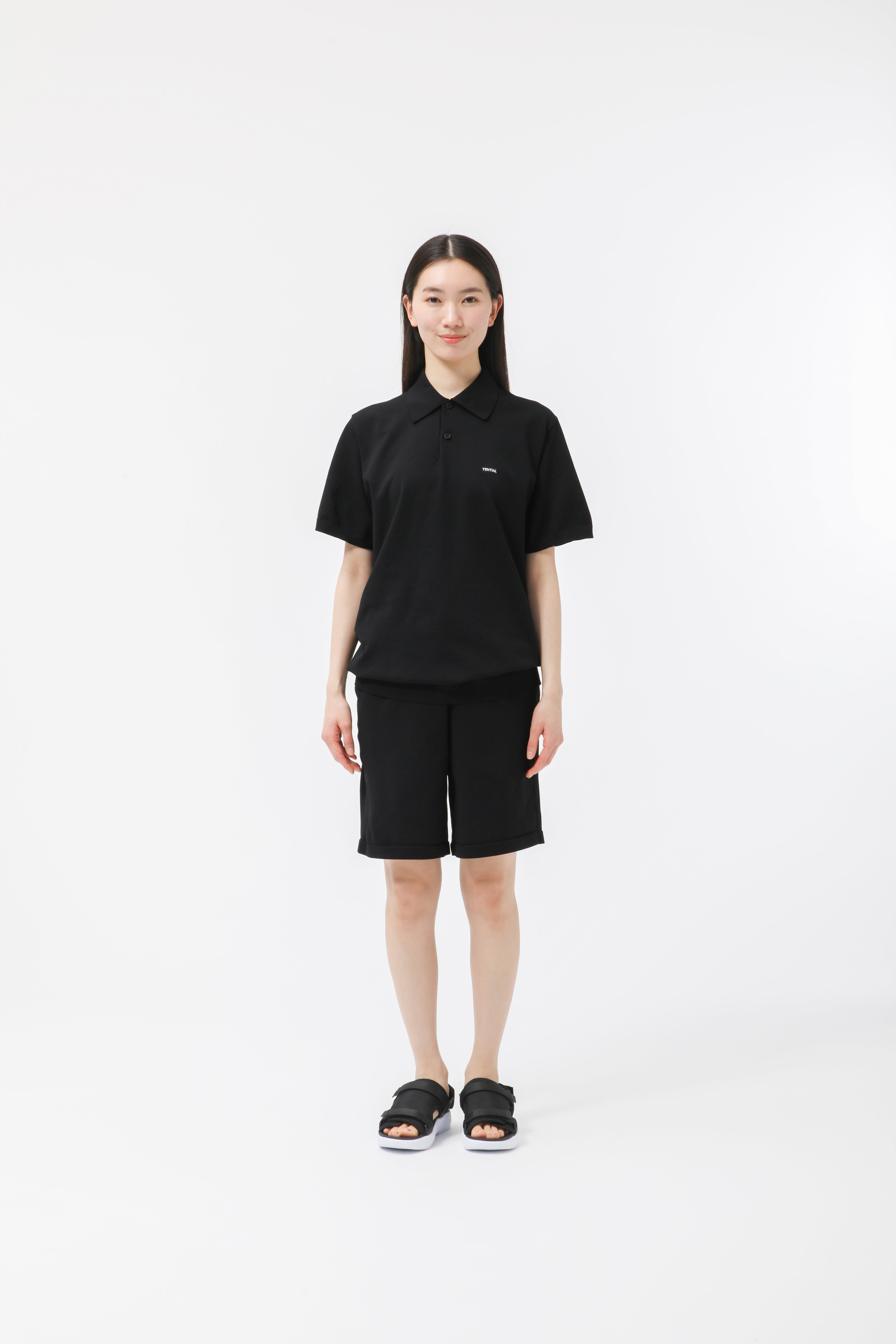 MIGARU Light Knit Short Sleeve Polo Shirt / Short Pants