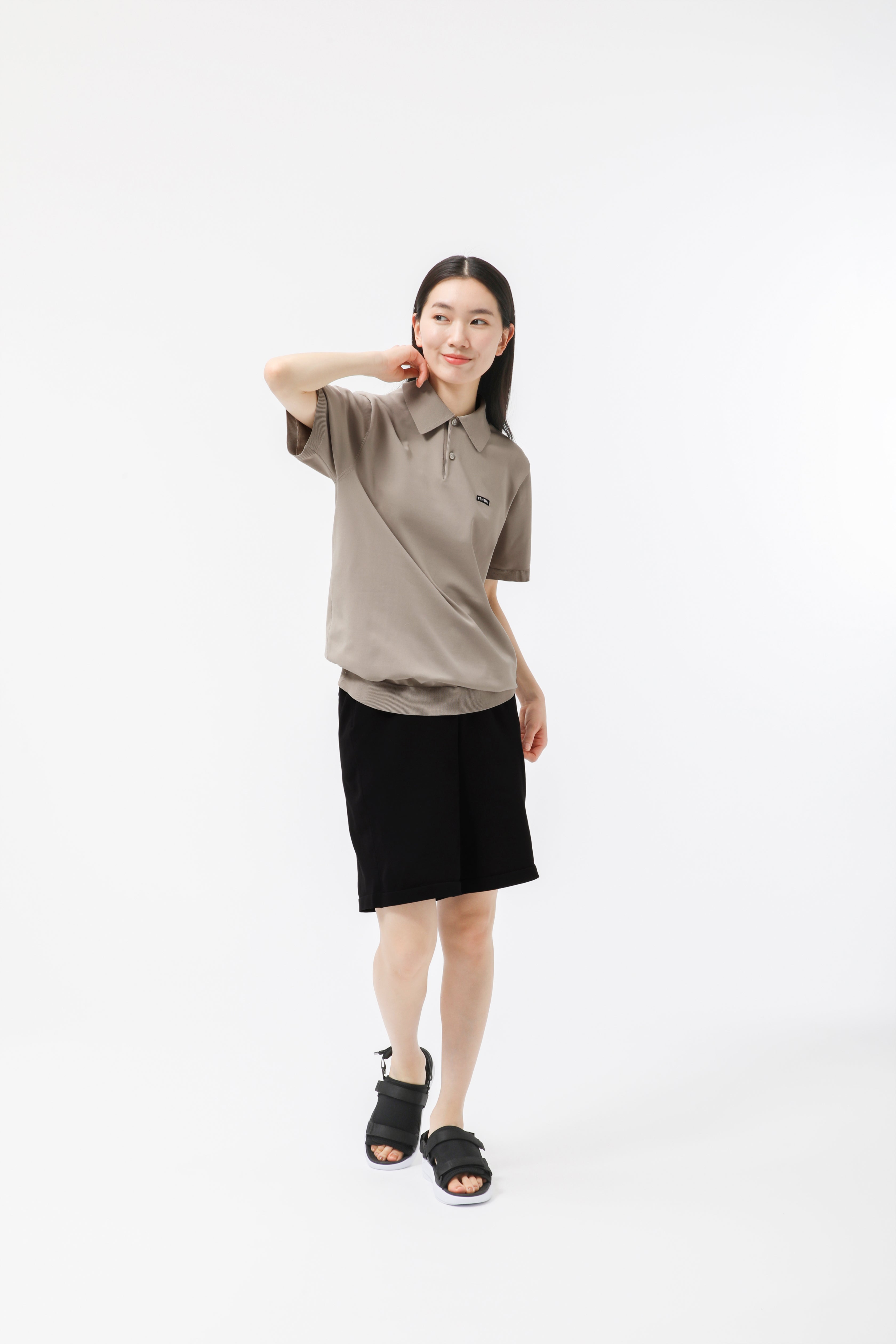 MIGARU Light Knit Short Sleeve Polo Shirt / Short Pants