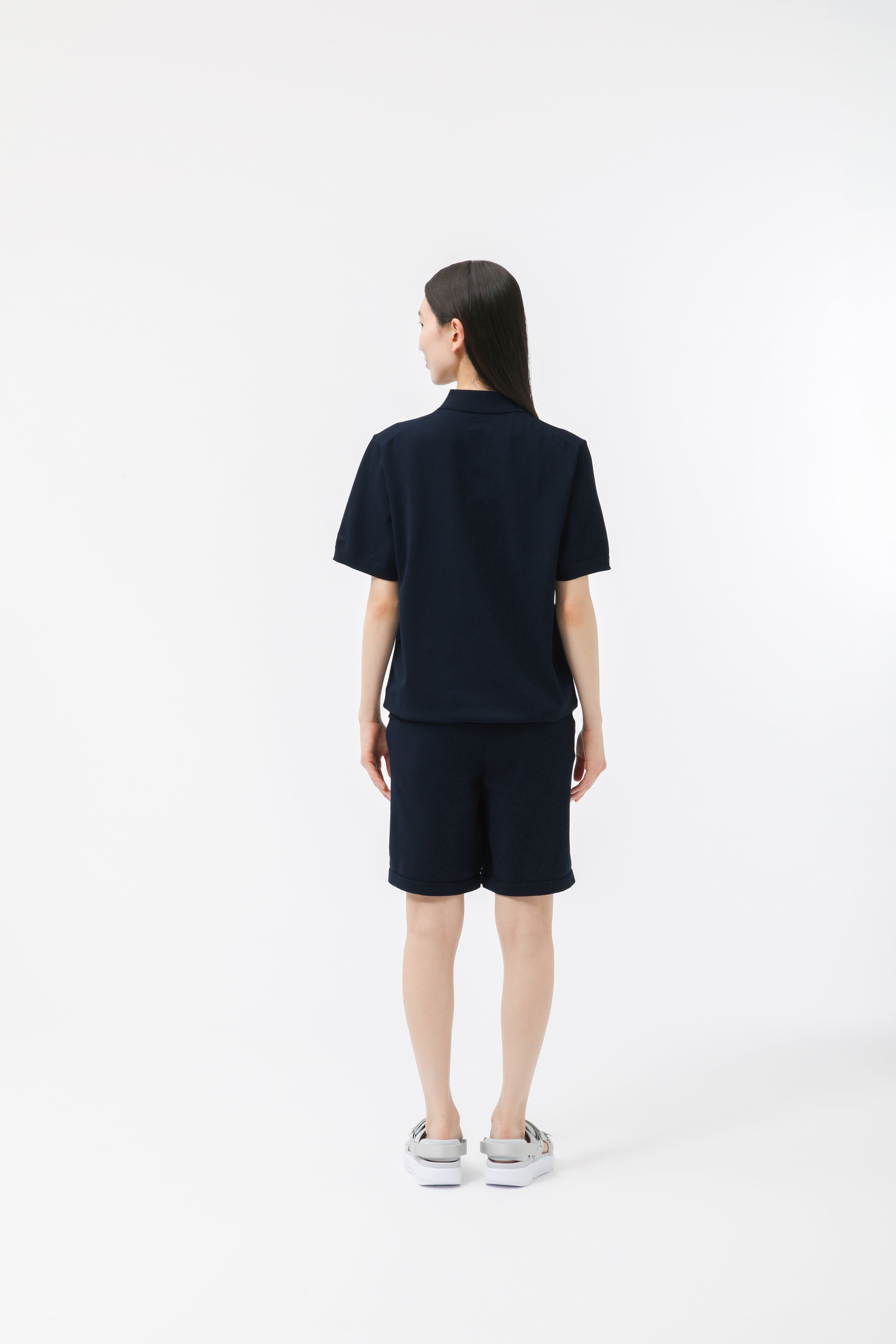 MIGARU Light Knit Short Sleeve Tailored Polo Shirt / Short Pants