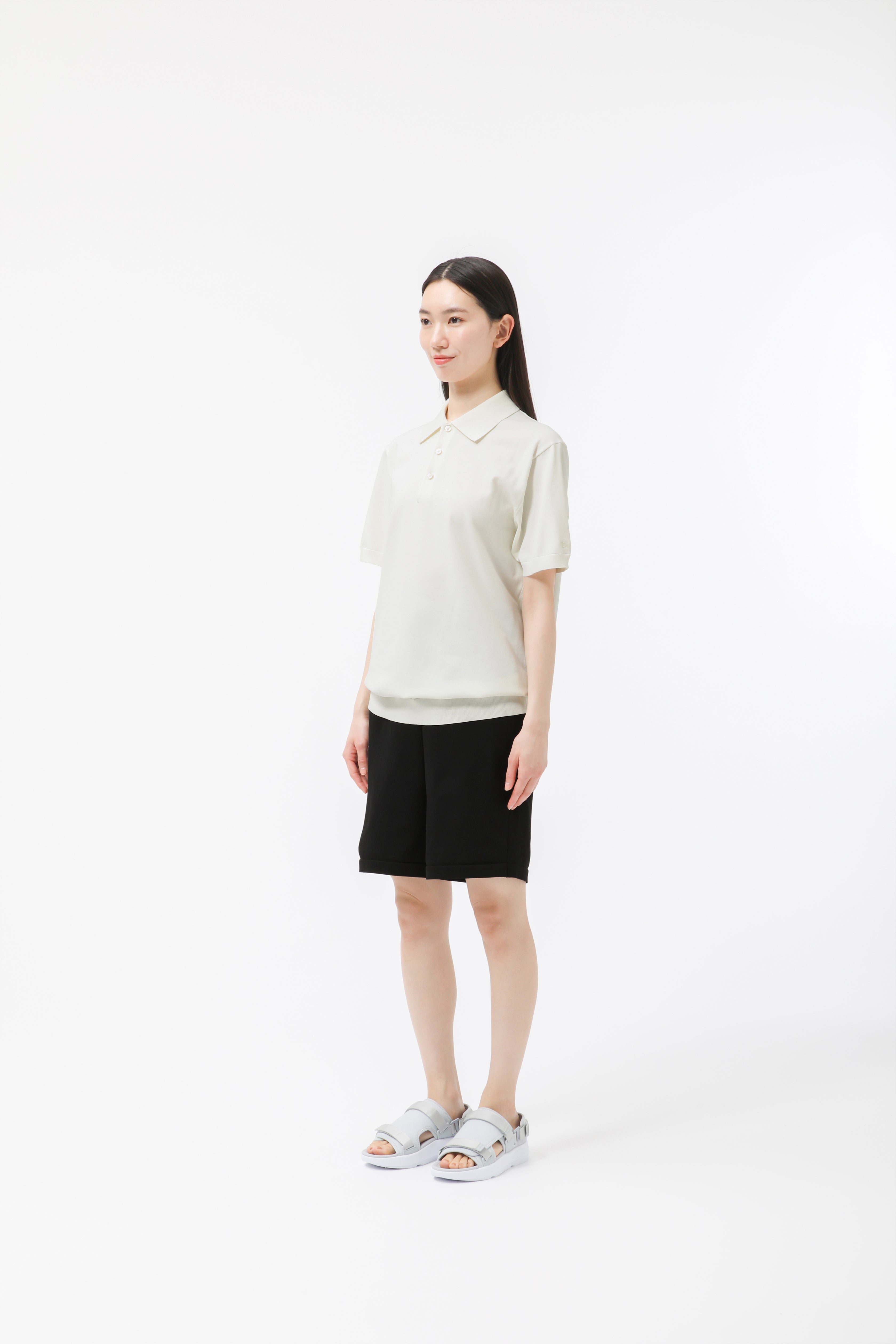 MIGARU Light Knit Short Sleeve Tailored Polo Shirt / Short Pants