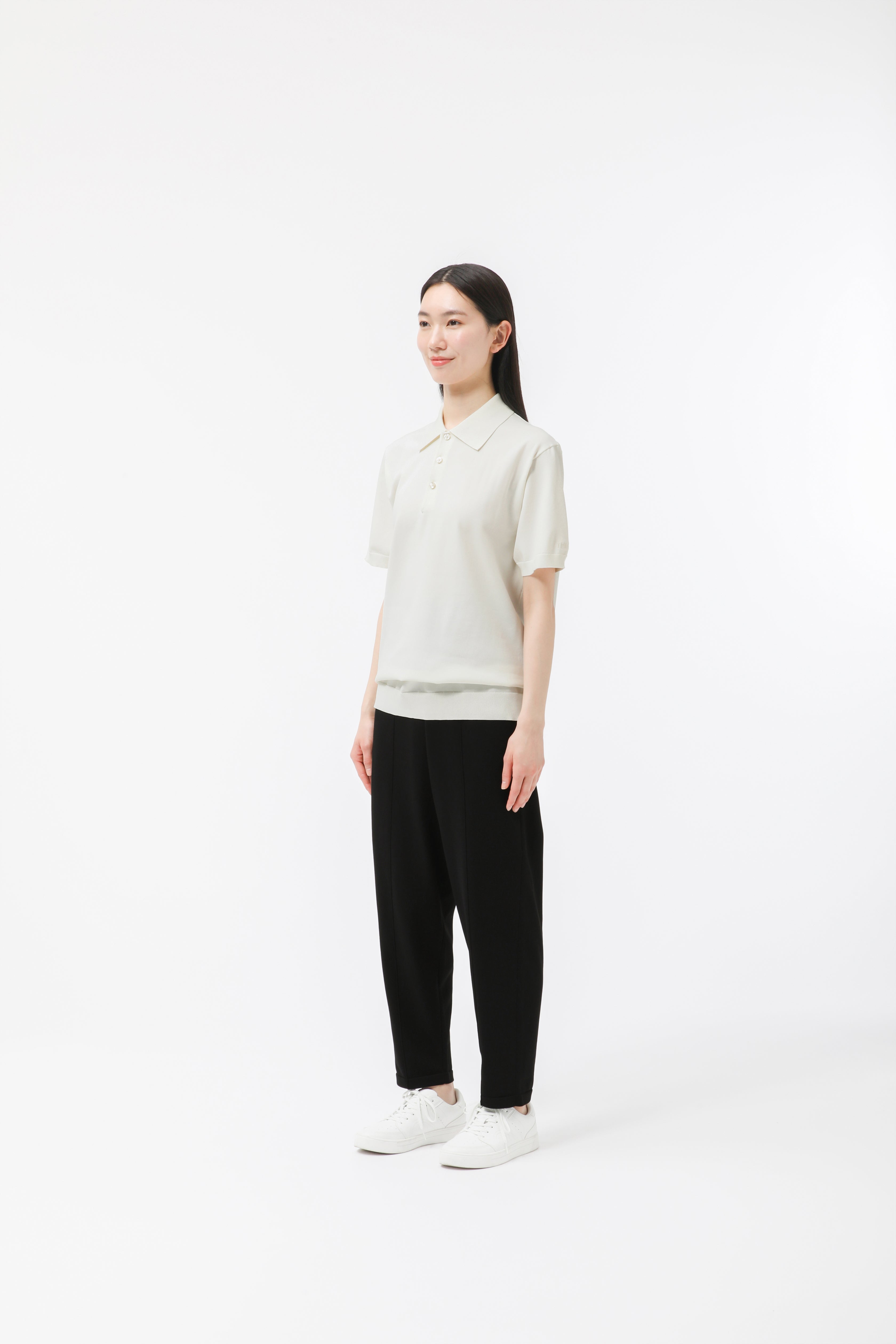 MIGARU Light Knit Short Sleeve Tailored Polo Shirt / Long Pants