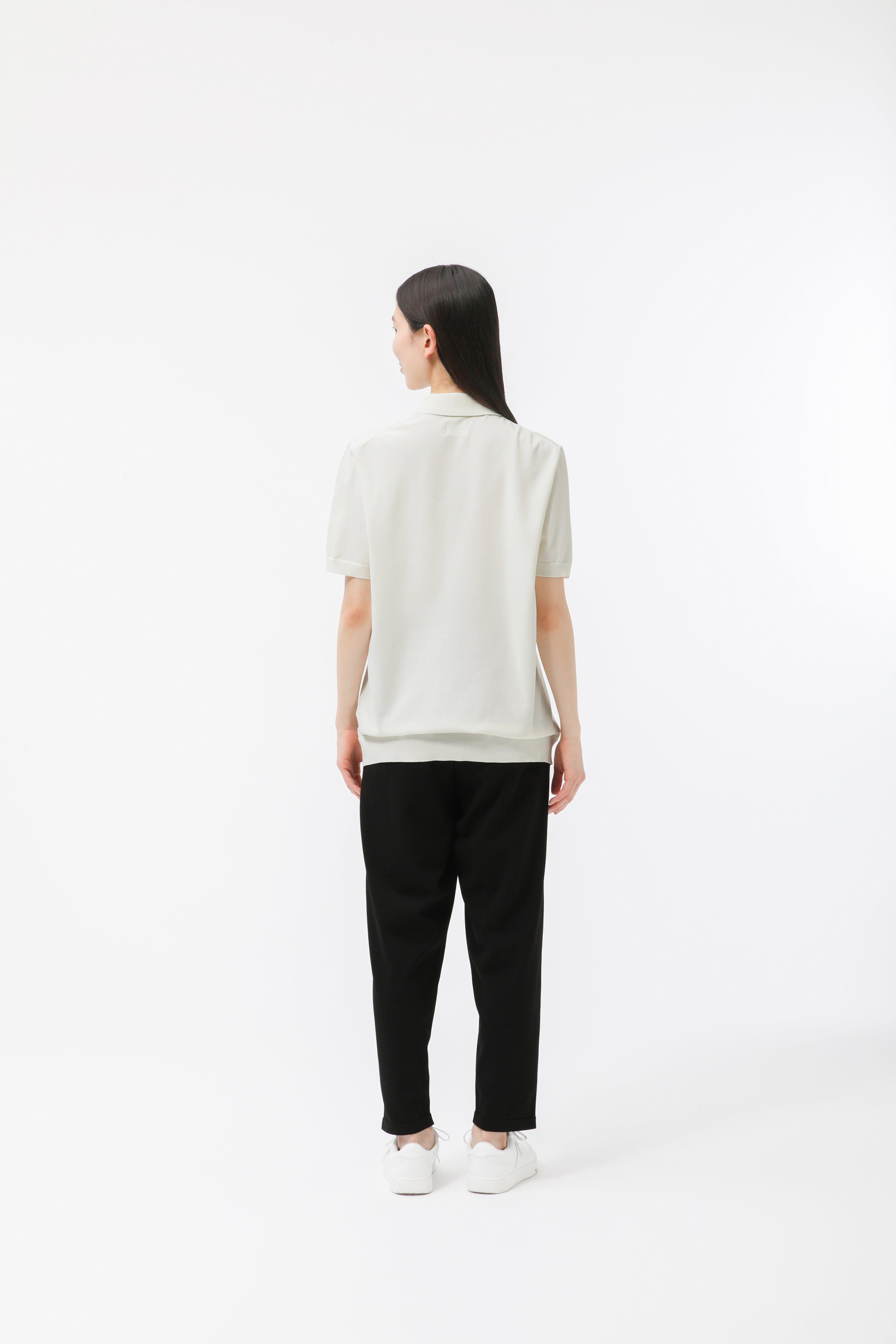 MIGARU Light Knit Short Sleeve Tailored Polo Shirt / Long Pants