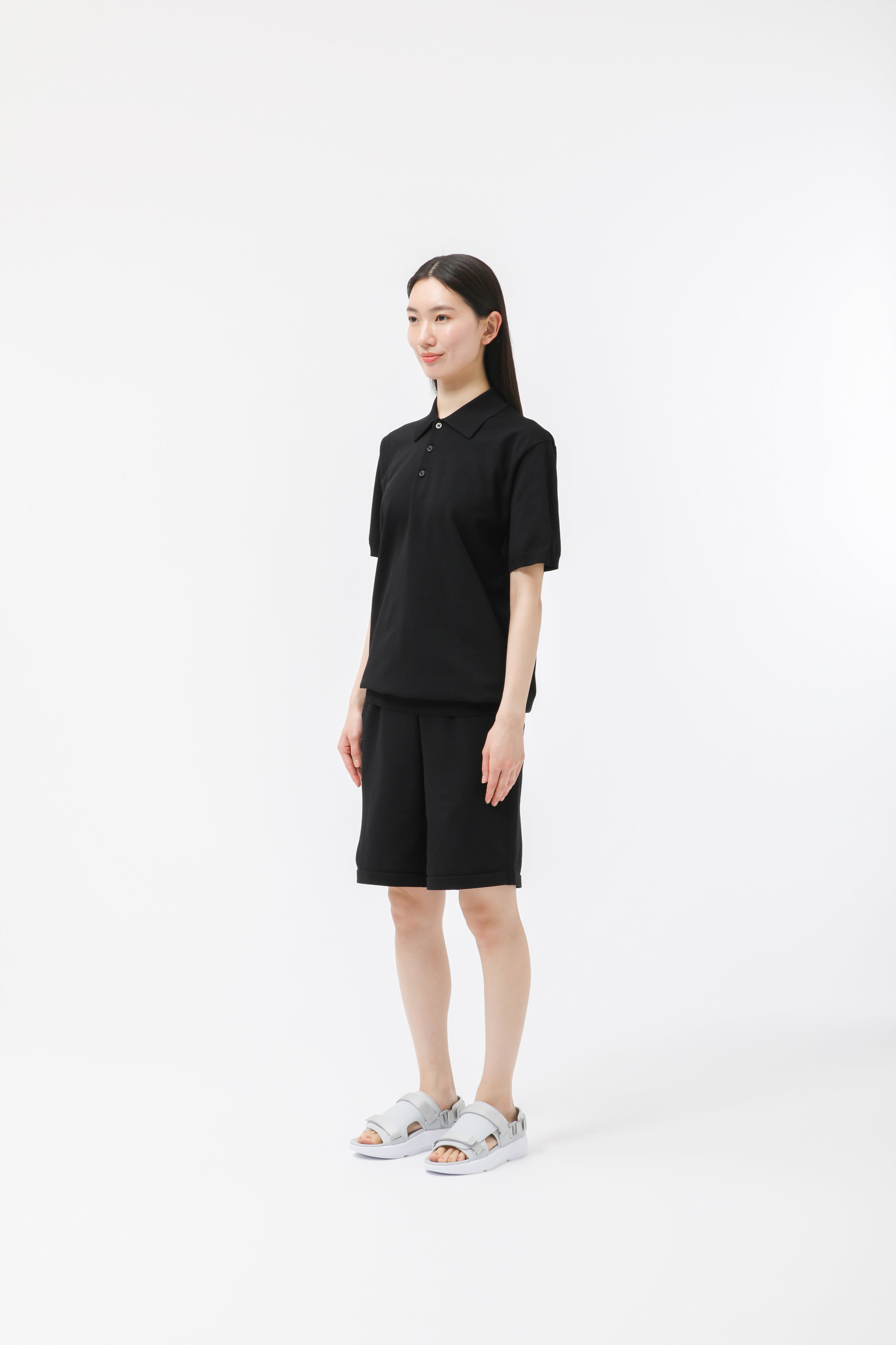 MIGARU Light Knit Short Sleeve Tailored Polo Shirt / Short Pants