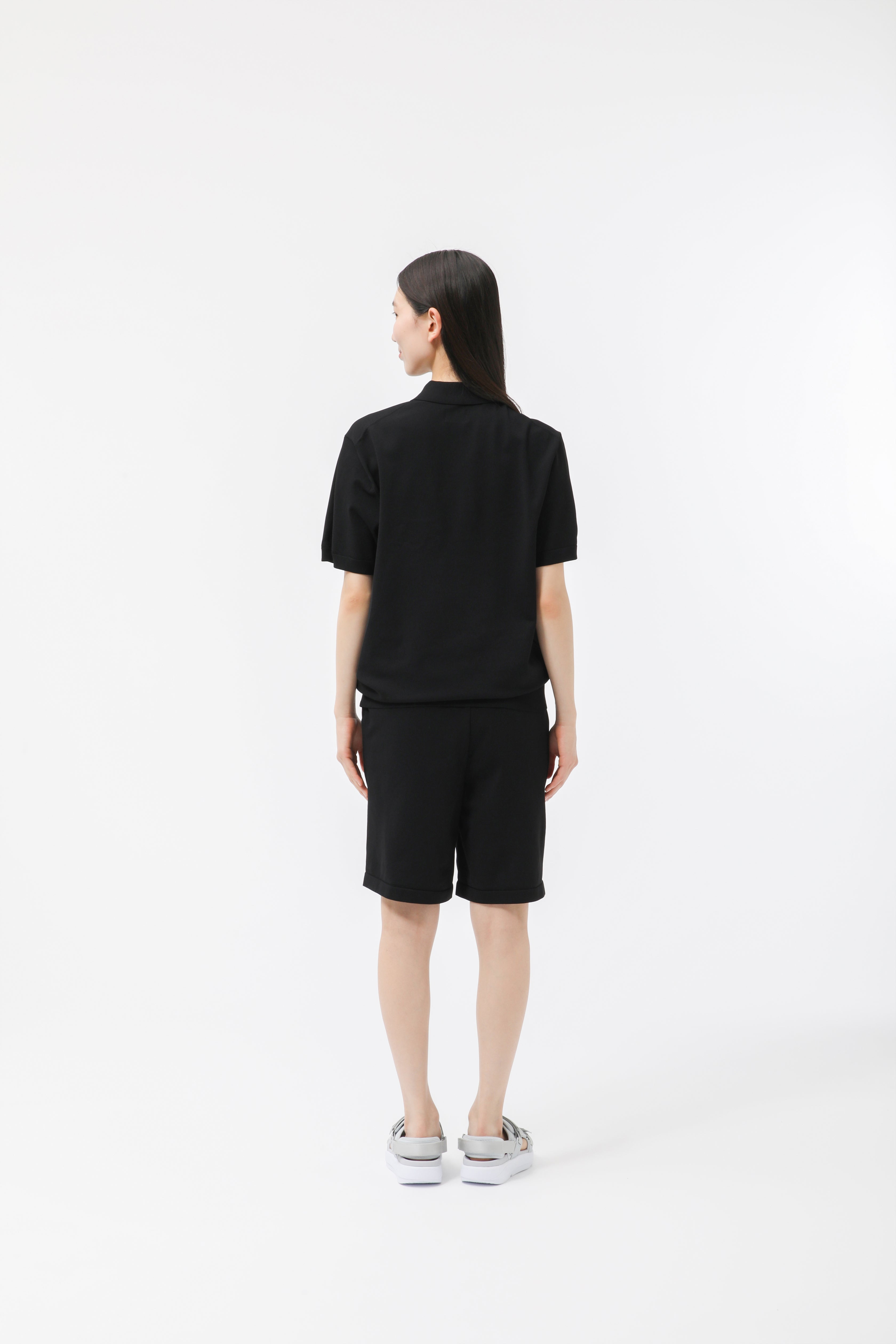 MIGARU Light Knit Short Sleeve Tailored Polo Shirt / Short Pants