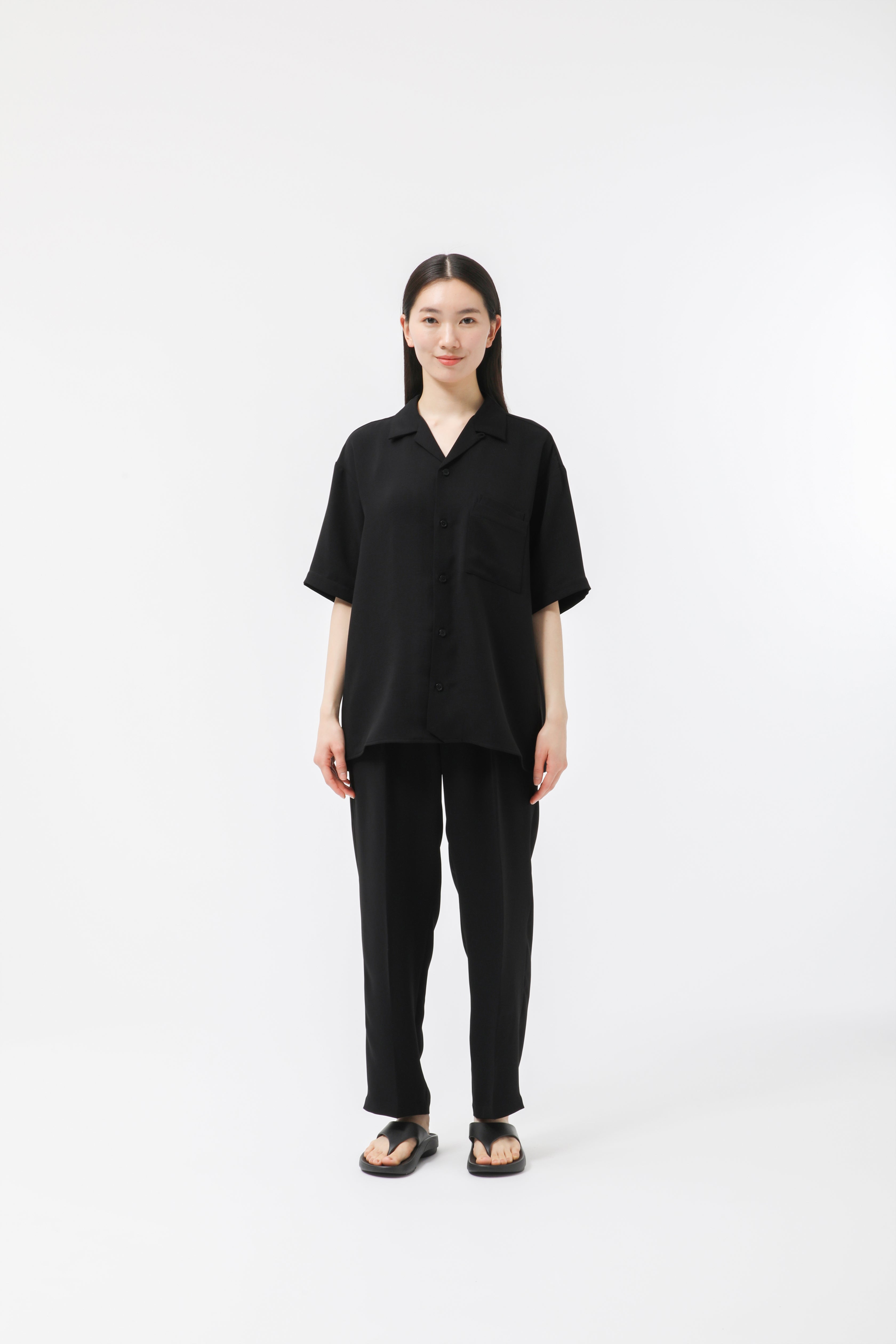 MIGARU Dry Short Sleeve Shirt Open Collar / Long Pants