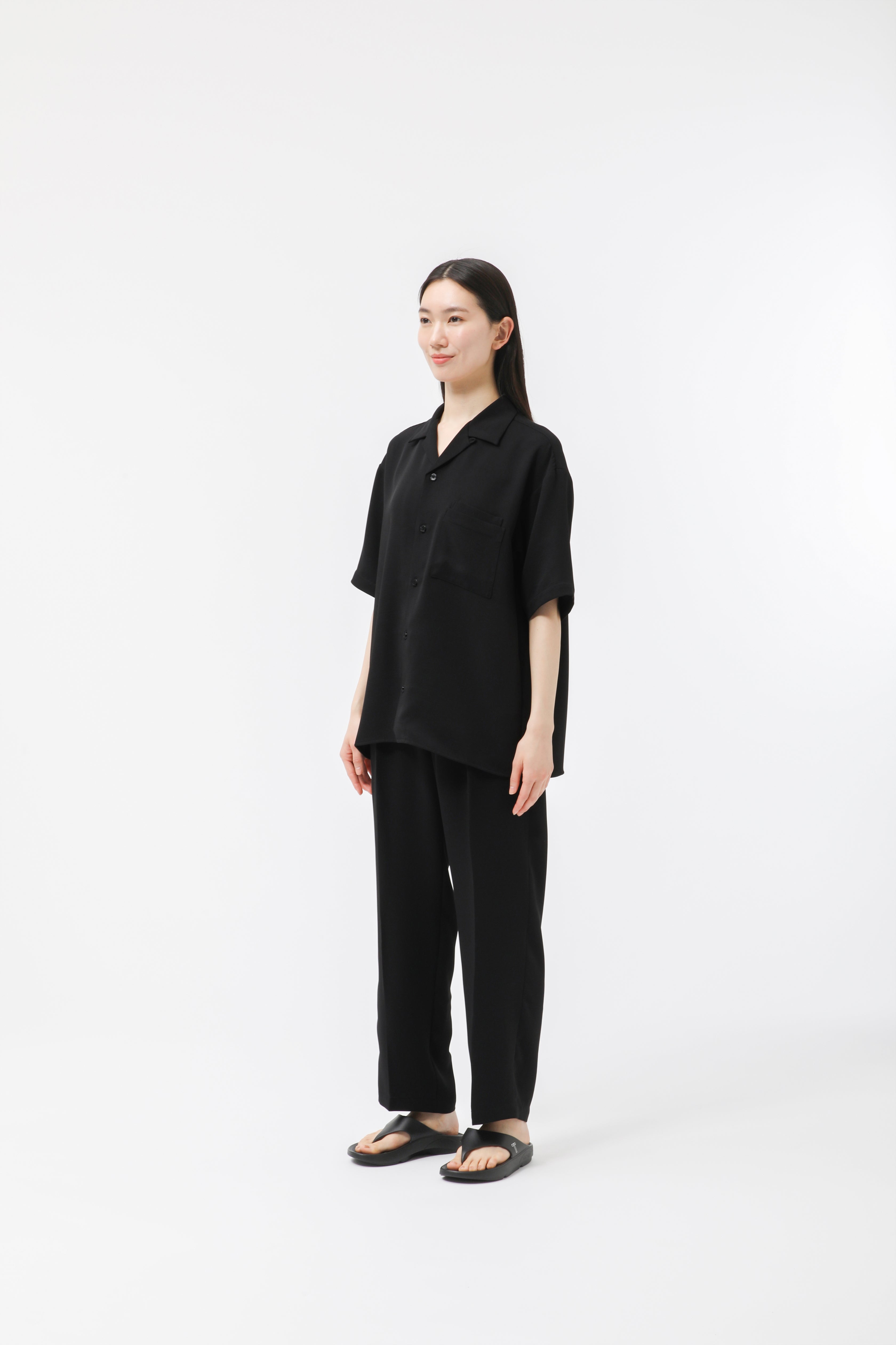 MIGARU Dry Short Sleeve Shirt Open Collar / Long Pants