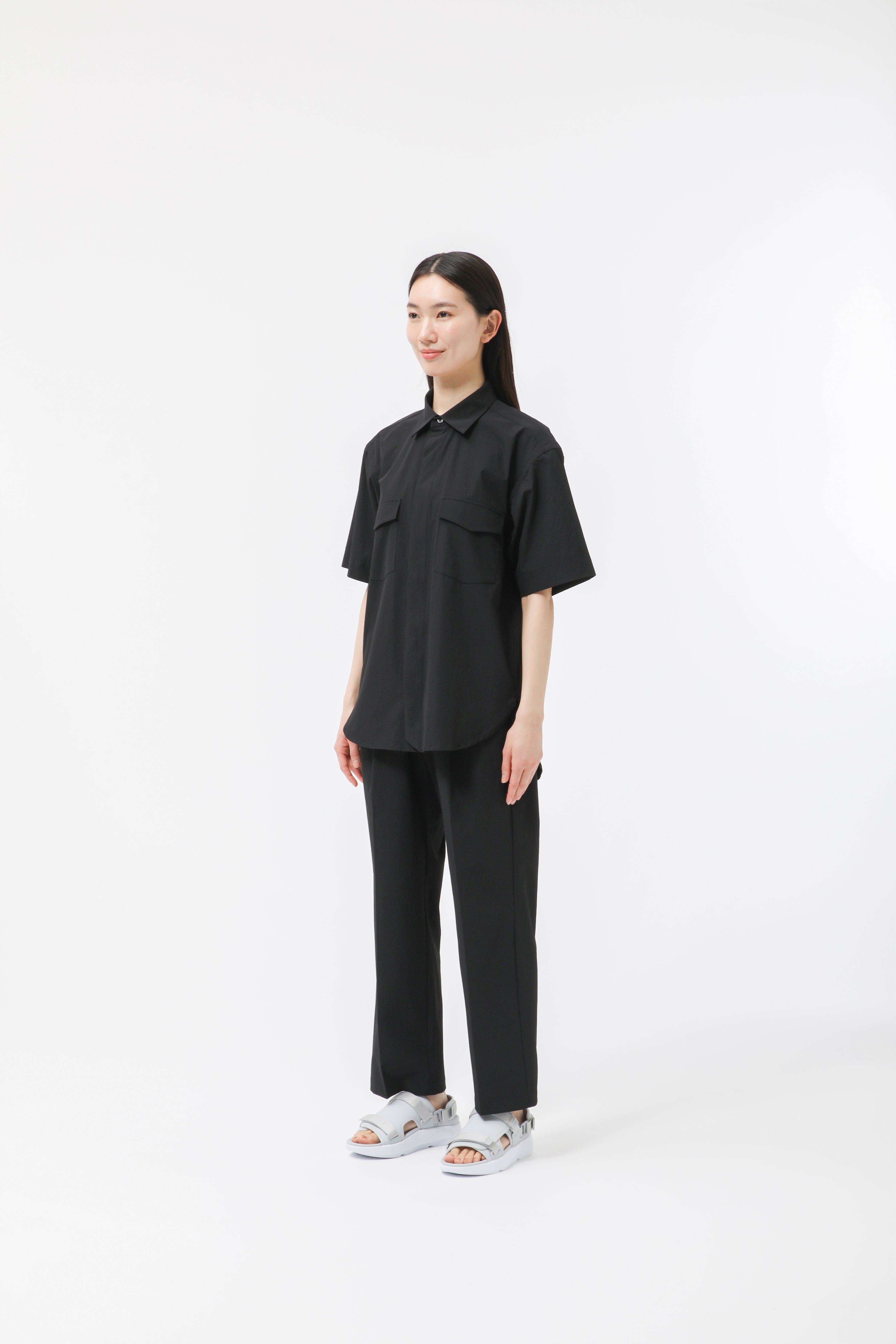 MIGARU Seersucker Short Sleeve Shirt / Long Pants