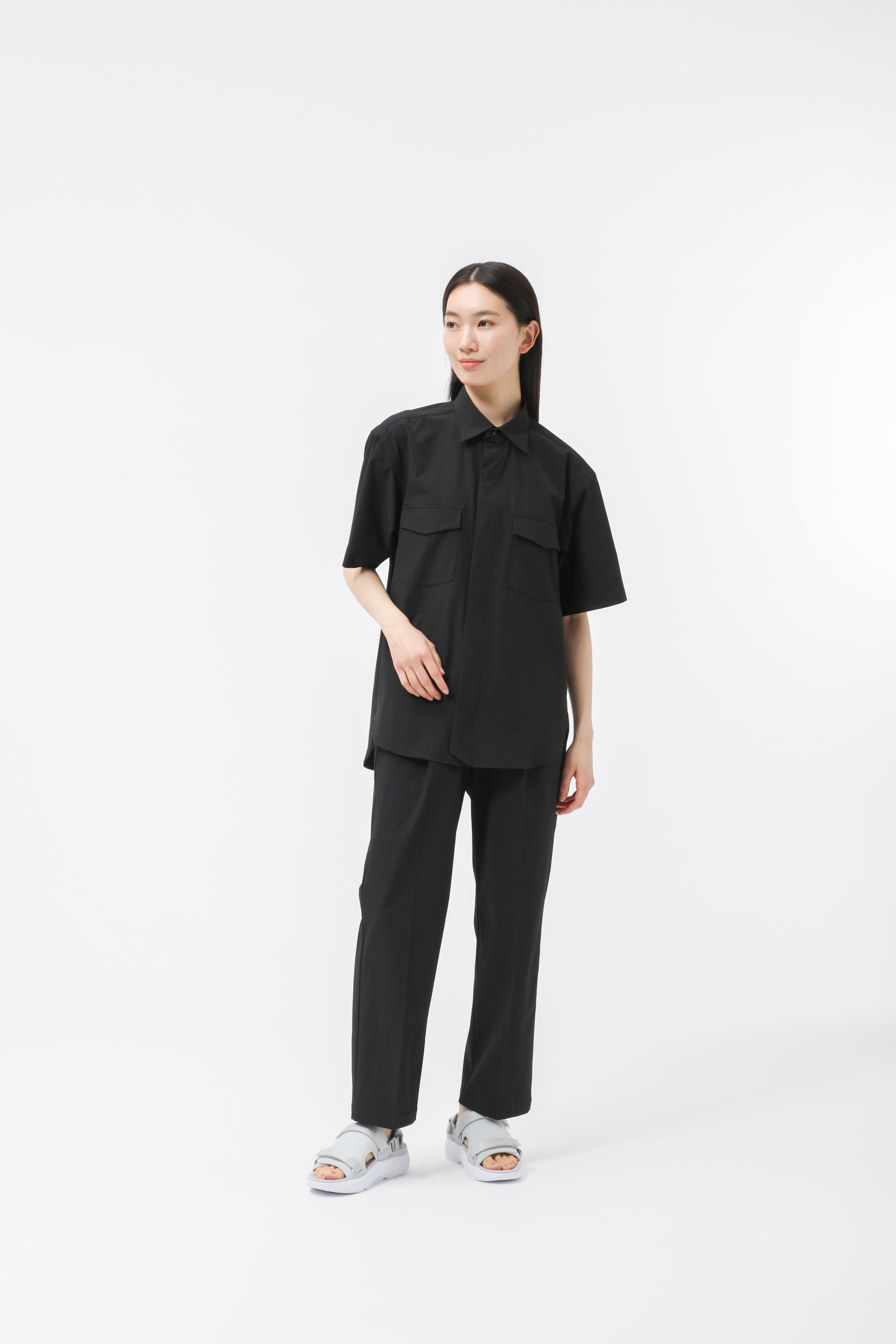 MIGARU Seersucker Short Sleeve Shirt / Long Pants