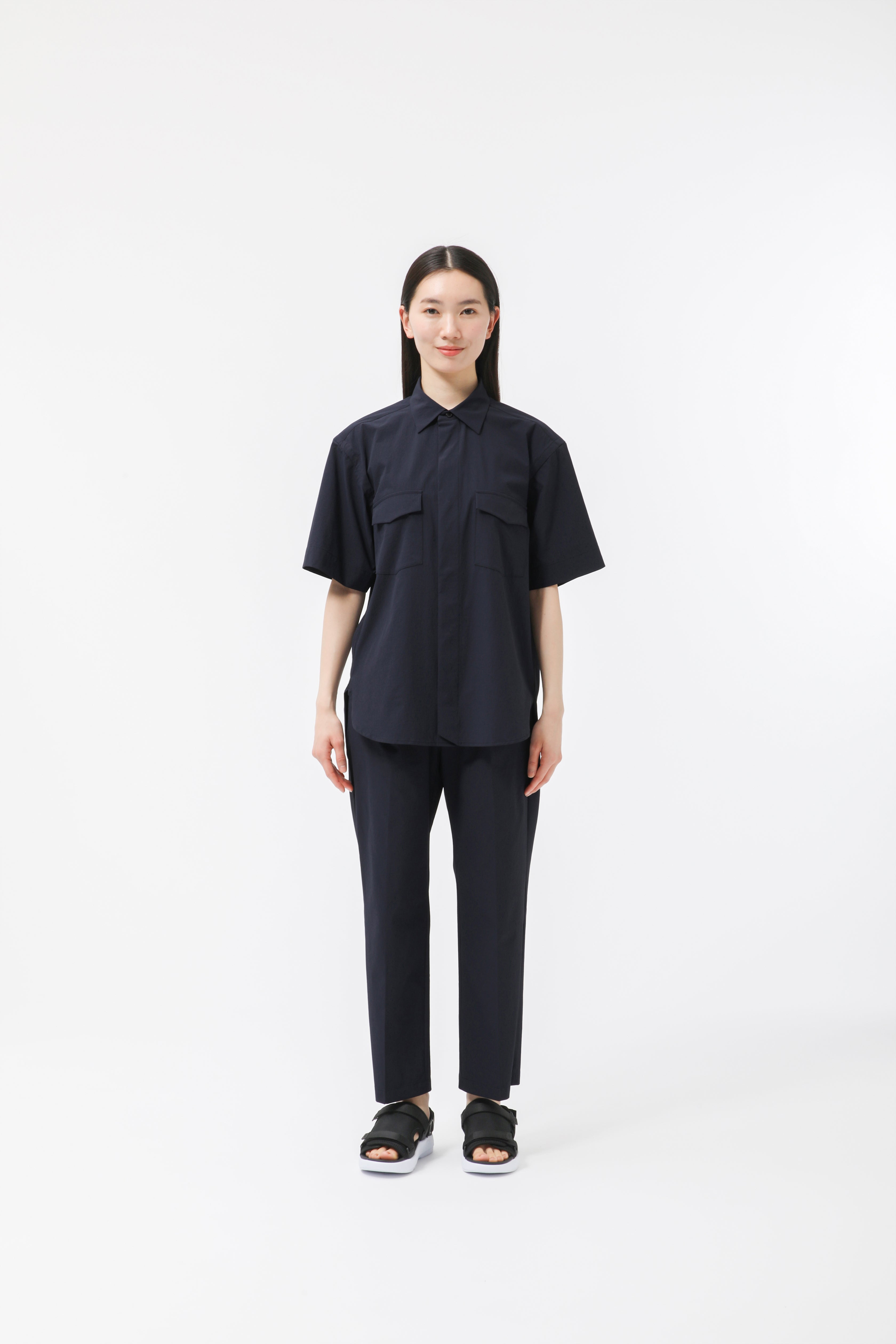 MIGARU Seersucker Short Sleeve Shirt / Long Pants