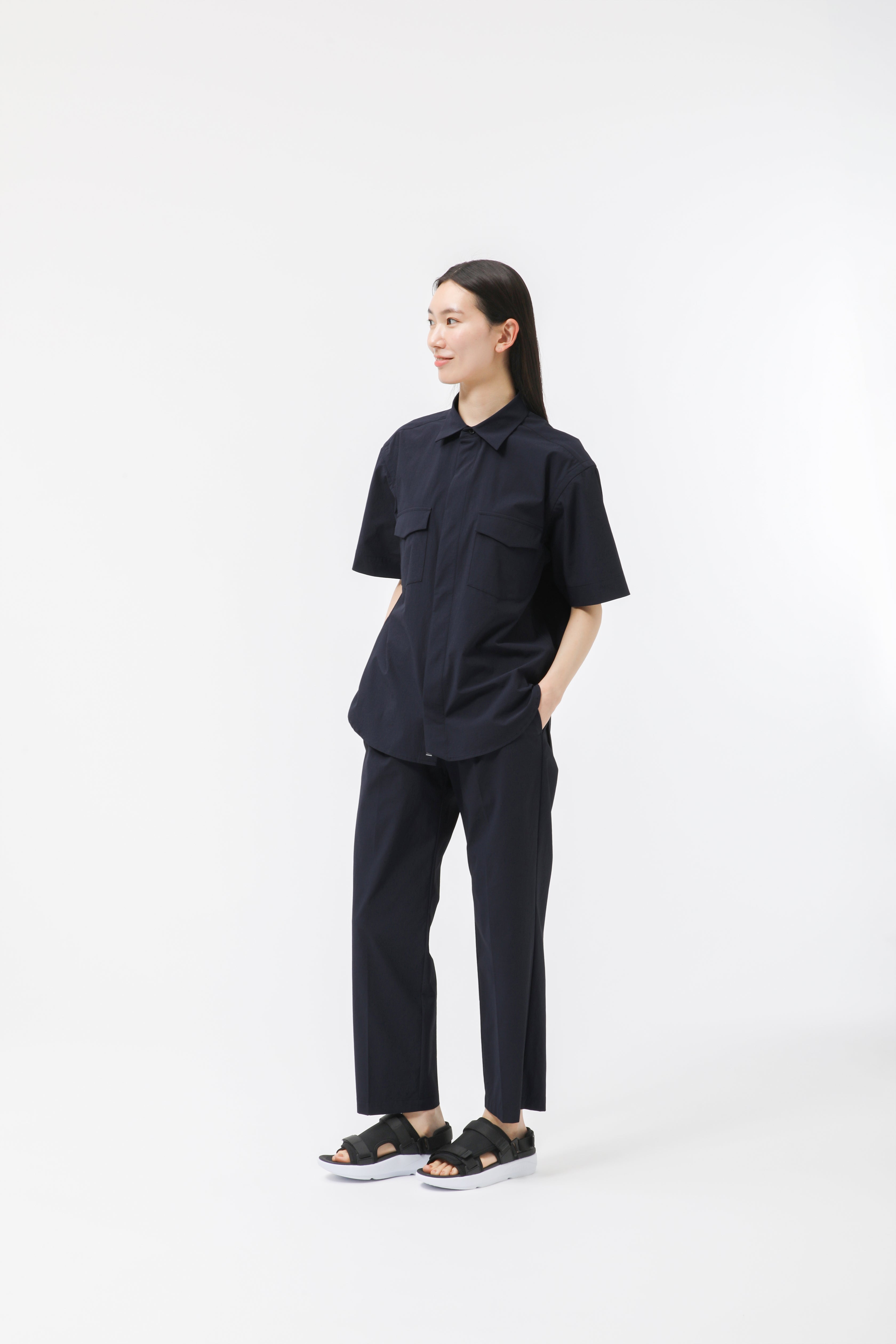 MIGARU Seersucker Short Sleeve Shirt / Long Pants