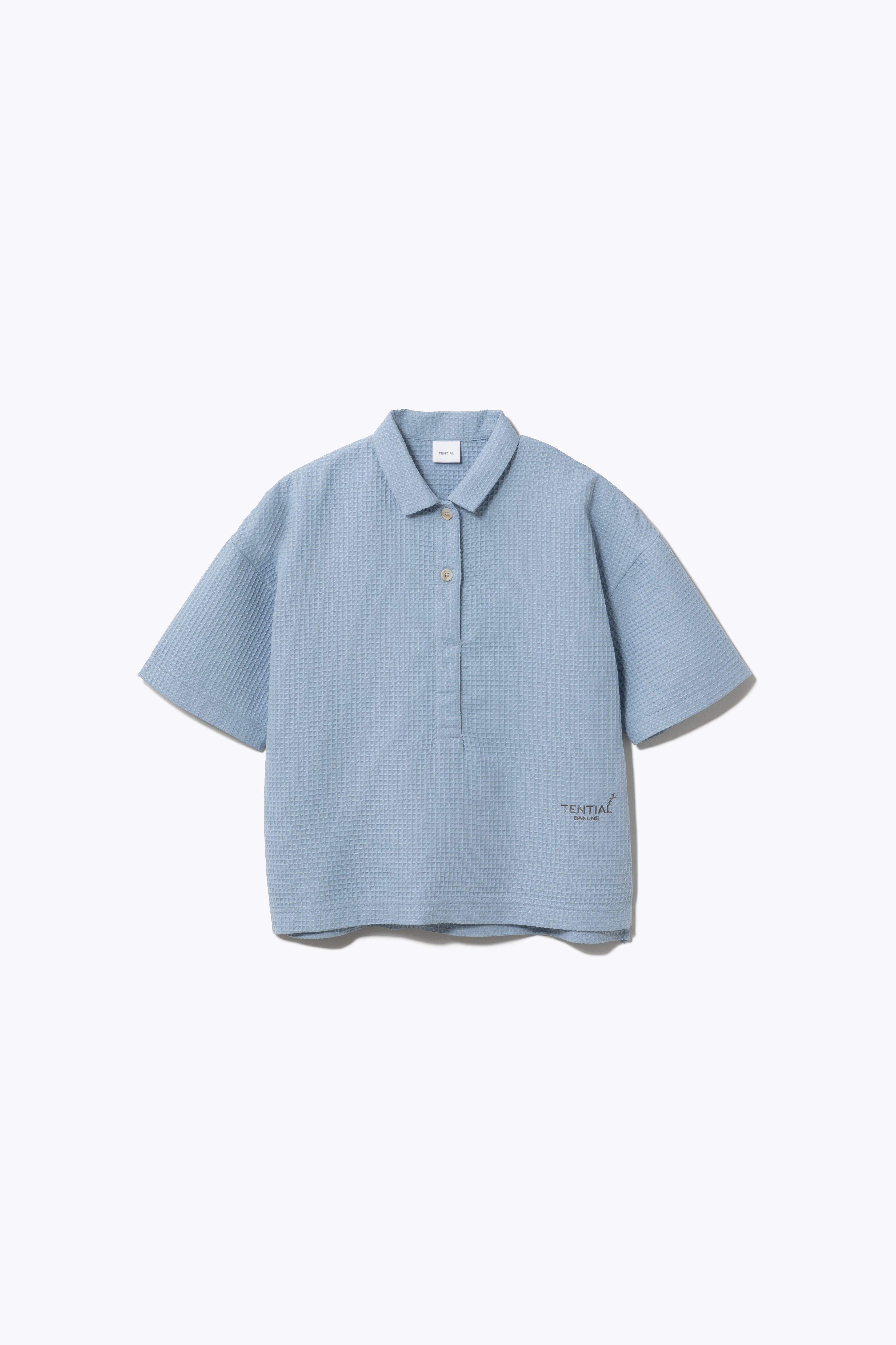 BAKUNE Waffle Women's Short Sleeve Button Down Pullover / Short Pants