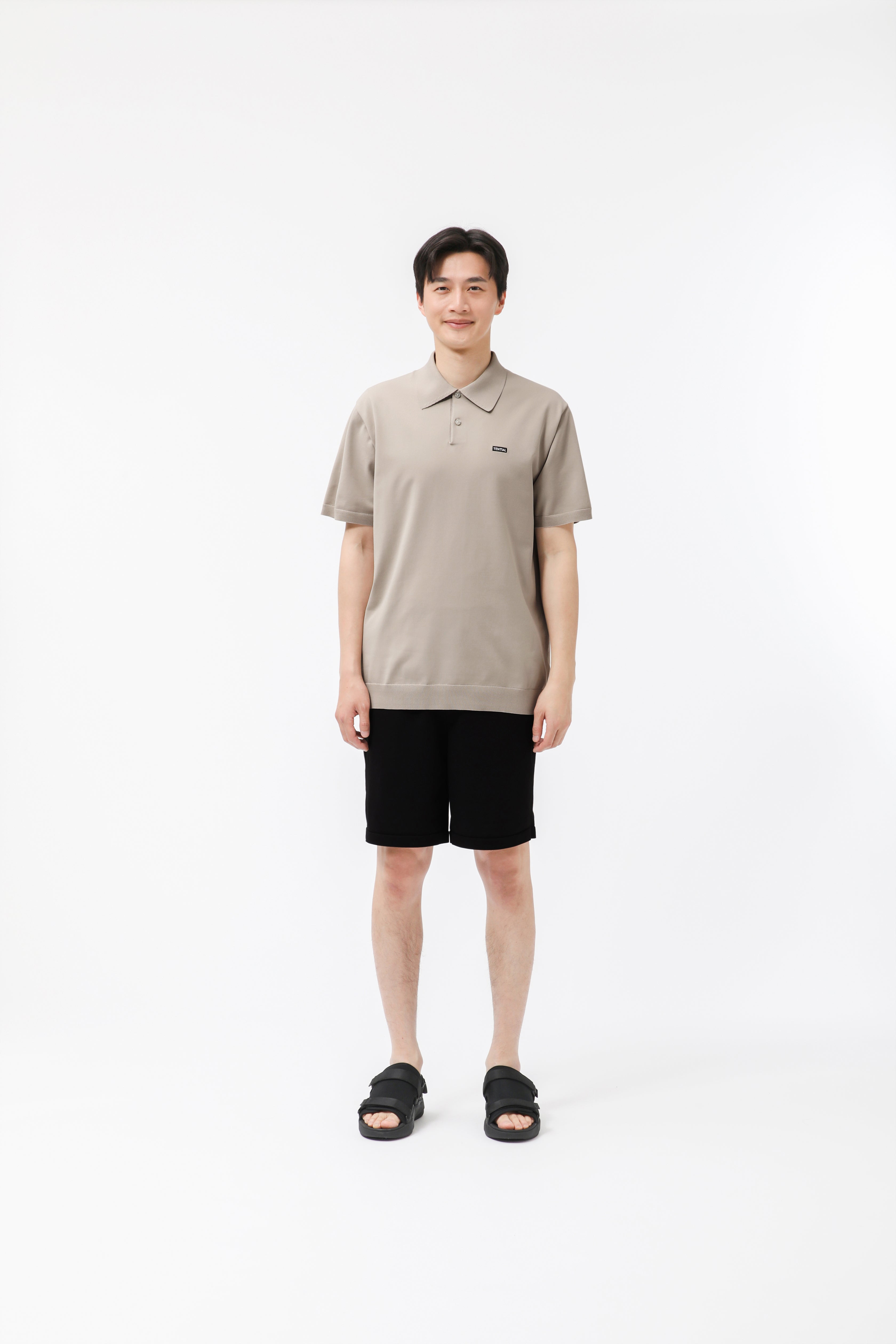 MIGARU Light Knit Short Sleeve Polo Shirt / Short Pants