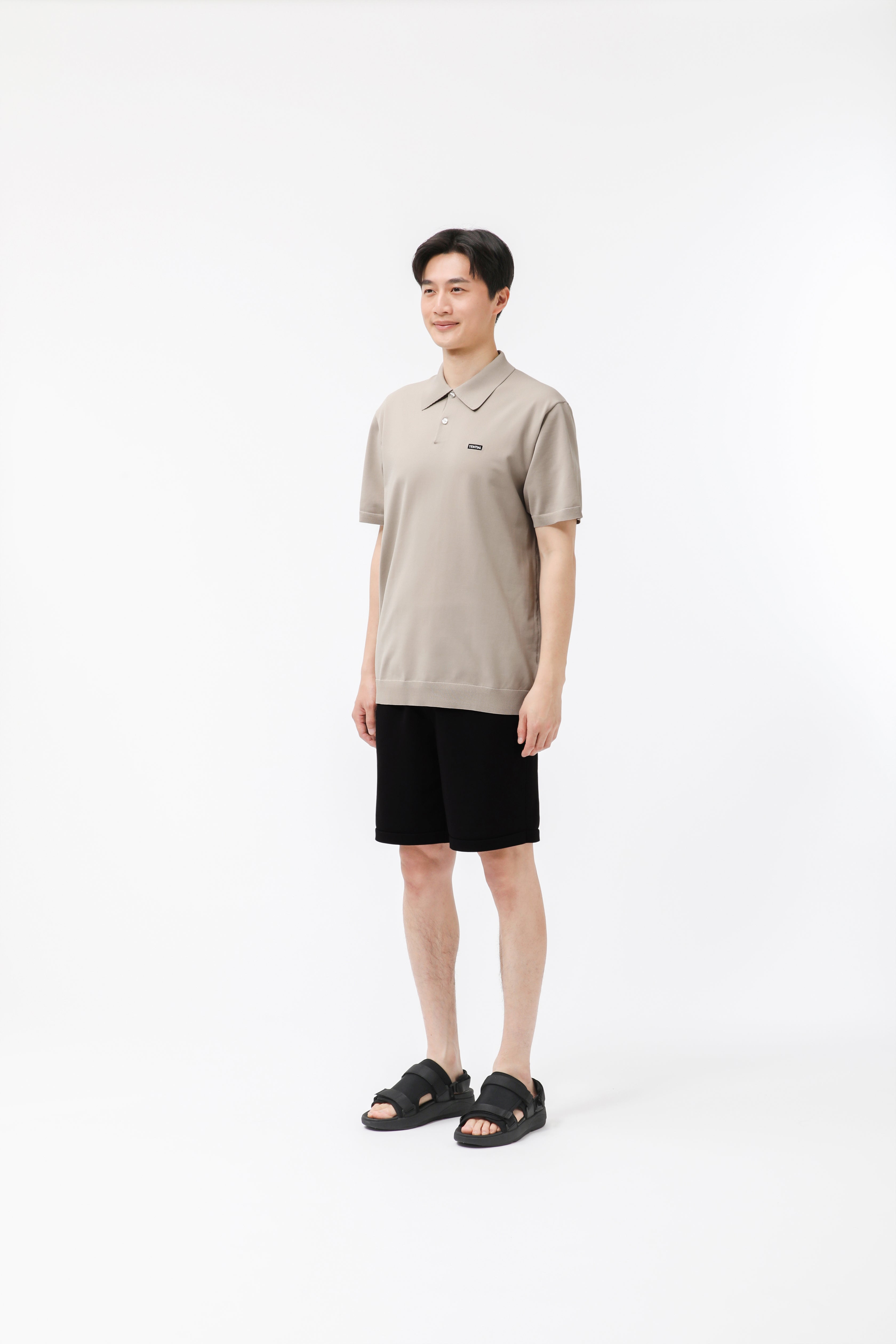 MIGARU Light Knit Short Sleeve Polo Shirt / Short Pants
