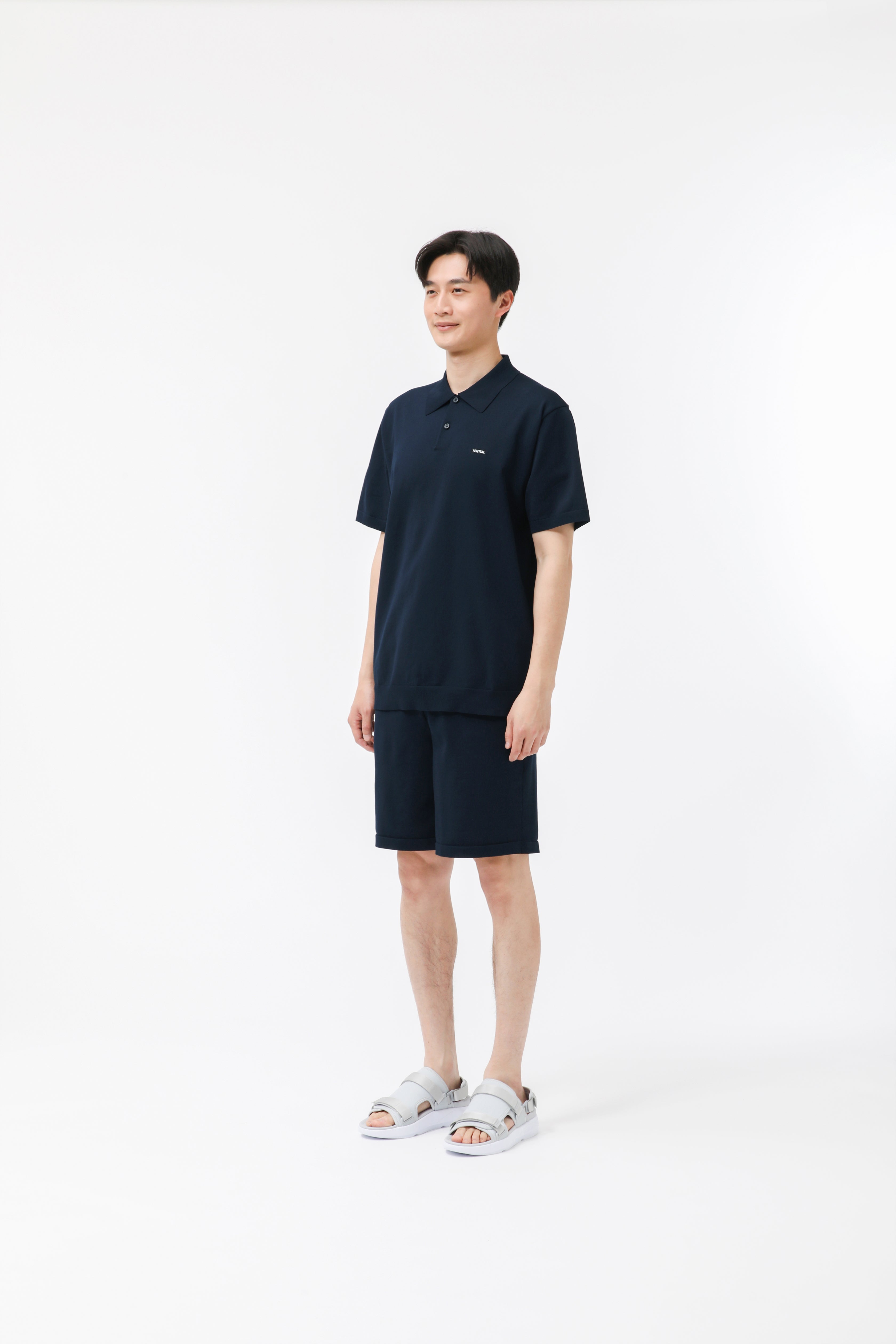 MIGARU Light Knit Short Sleeve Polo Shirt / Short Pants