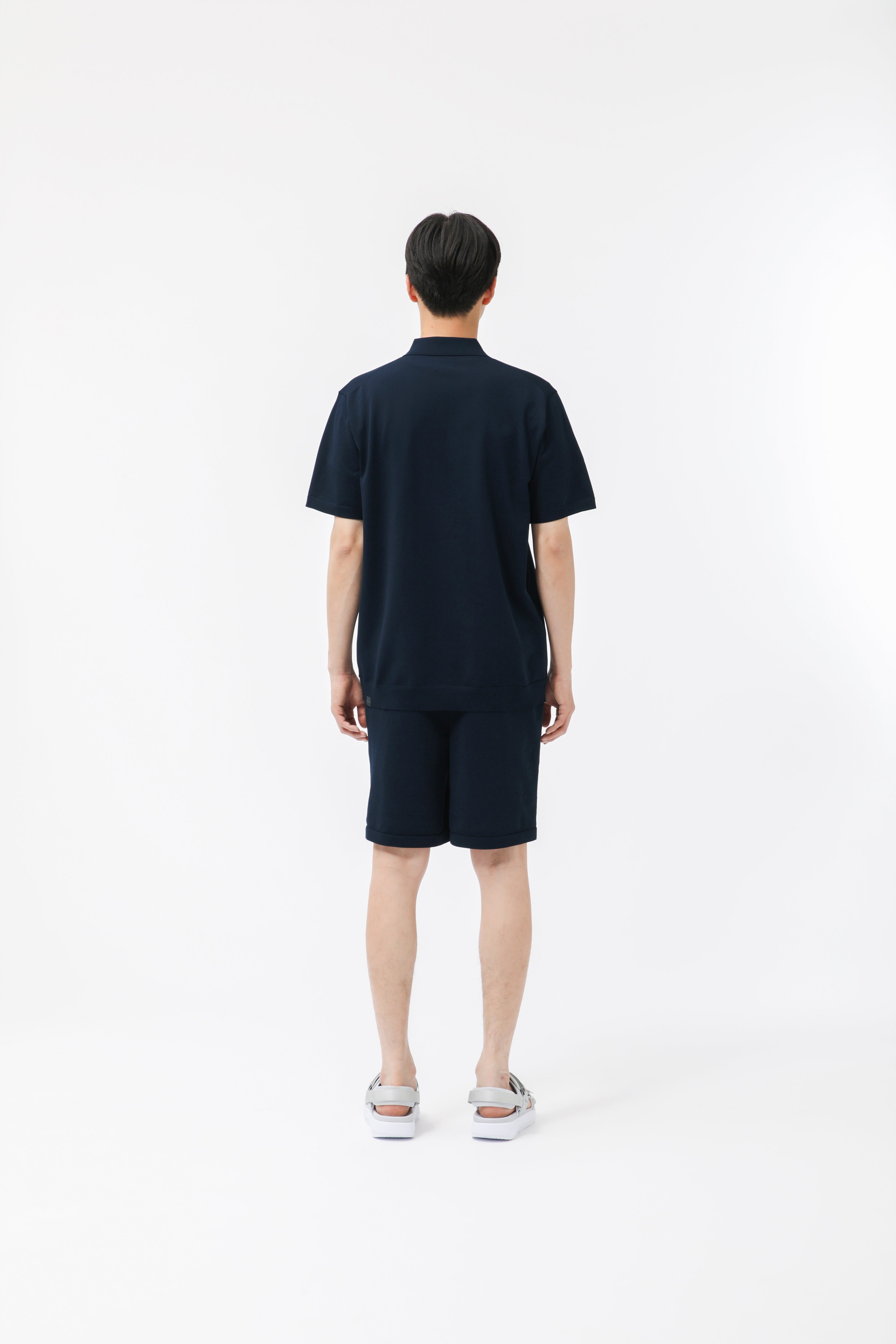 MIGARU Light Knit Short Sleeve Polo Shirt / Short Pants