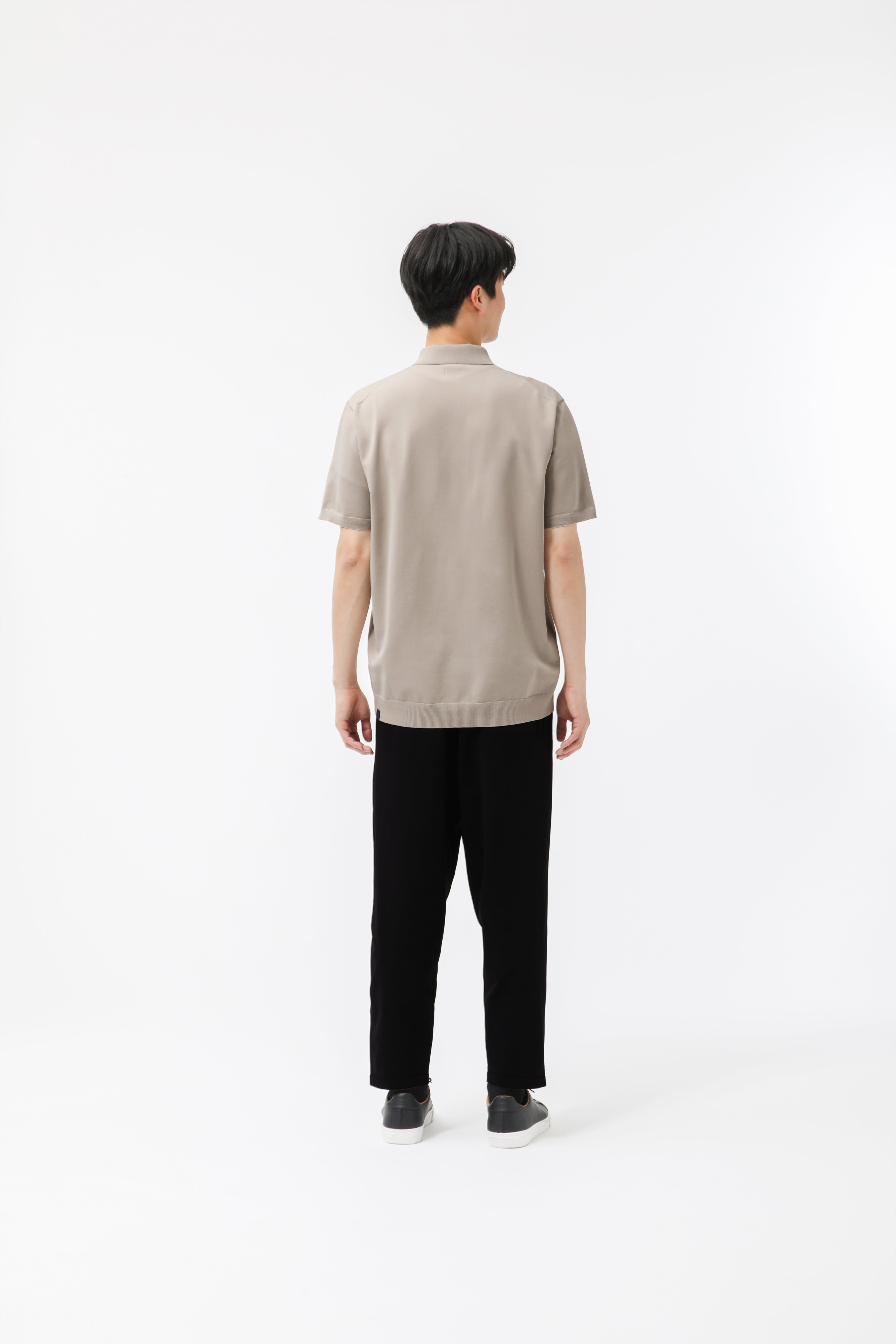 MIGARU Light Knit Short Sleeve Polo Shirt / Long Pants