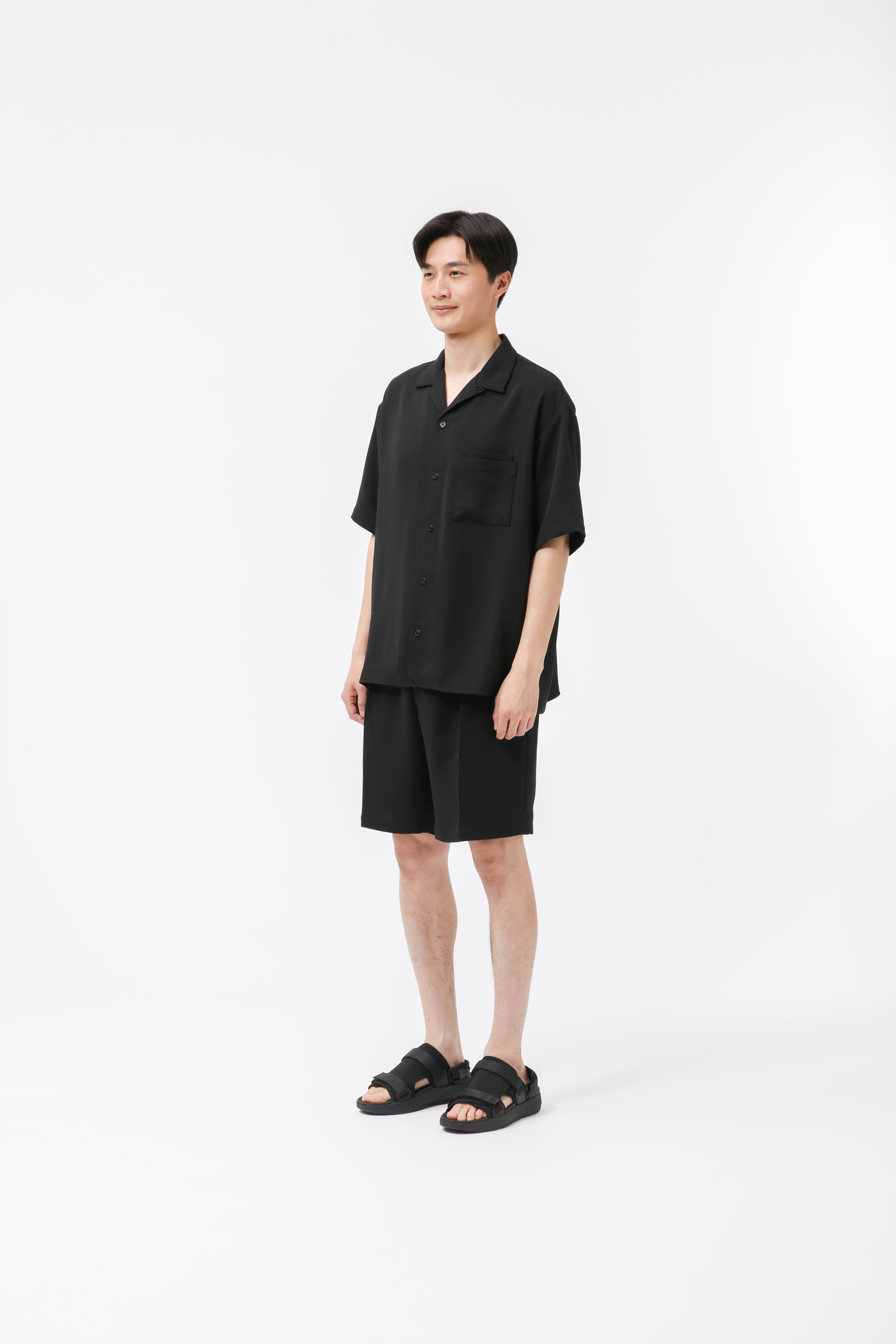 MIGARU Dry Short Sleeve Shirt Open Collar / Long Pants