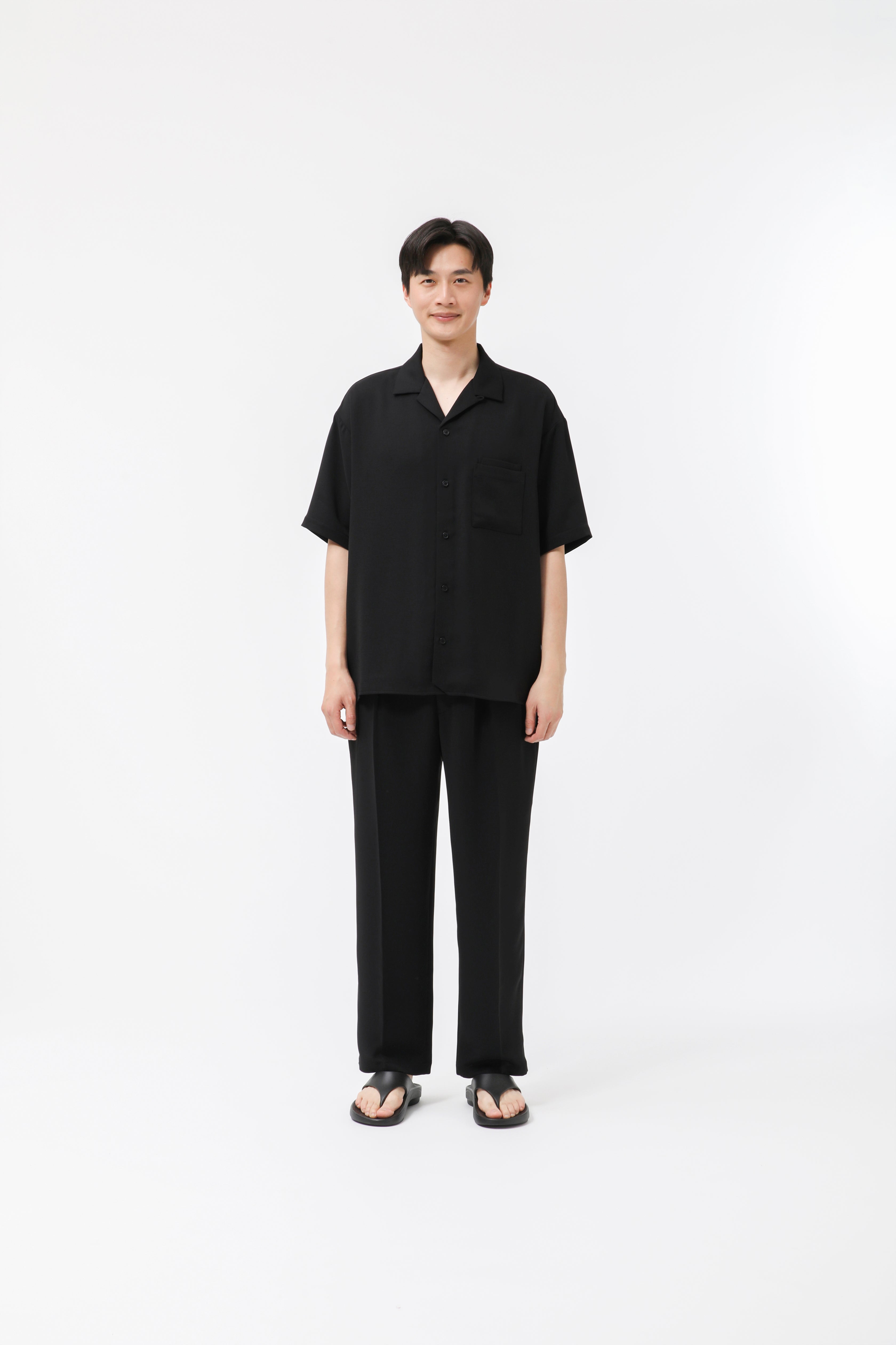 MIGARU Dry Short Sleeve Shirt Open Collar / Long Pants