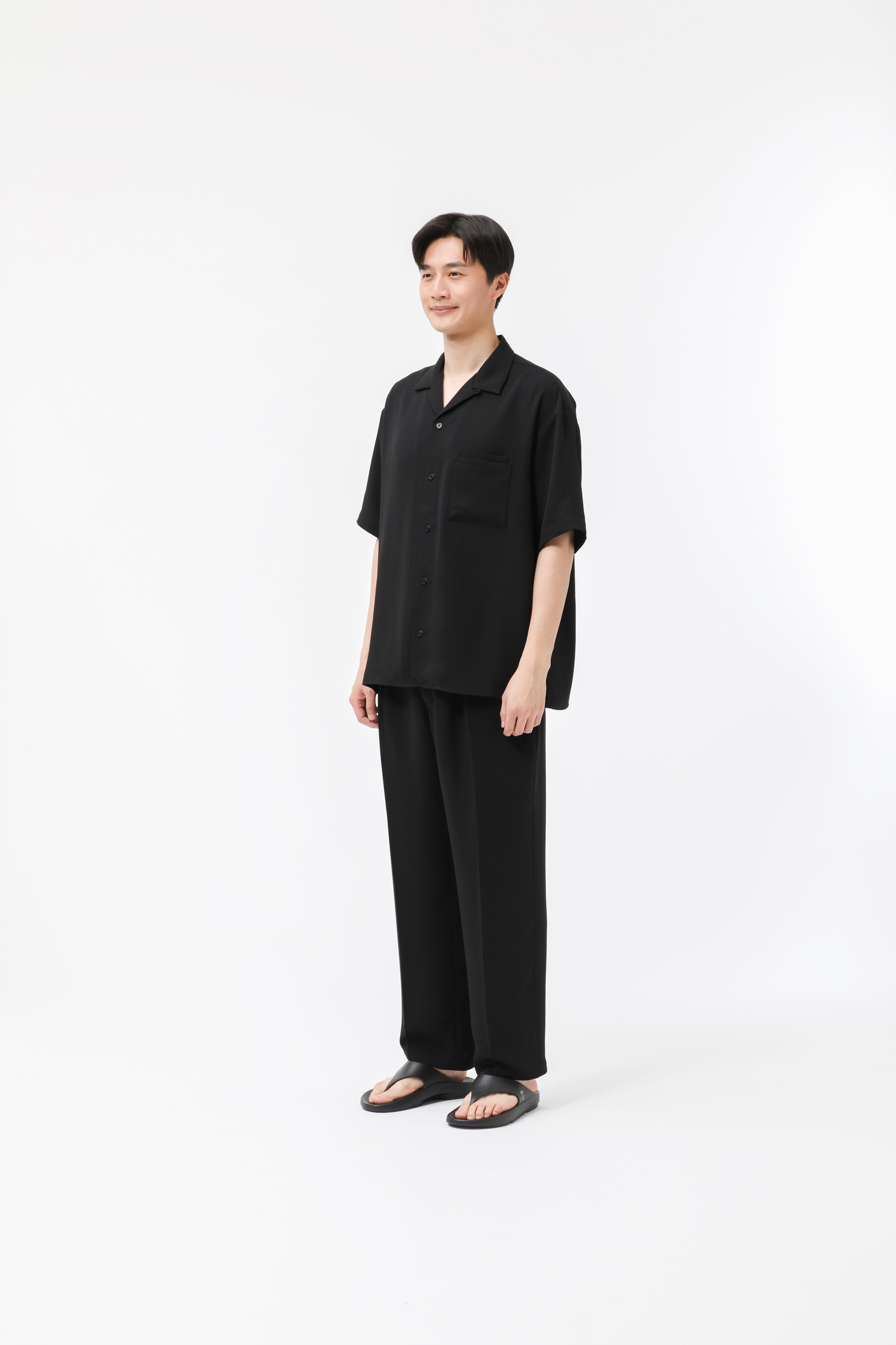 MIGARU Dry Short Sleeve Shirt Open Collar / Long Pants