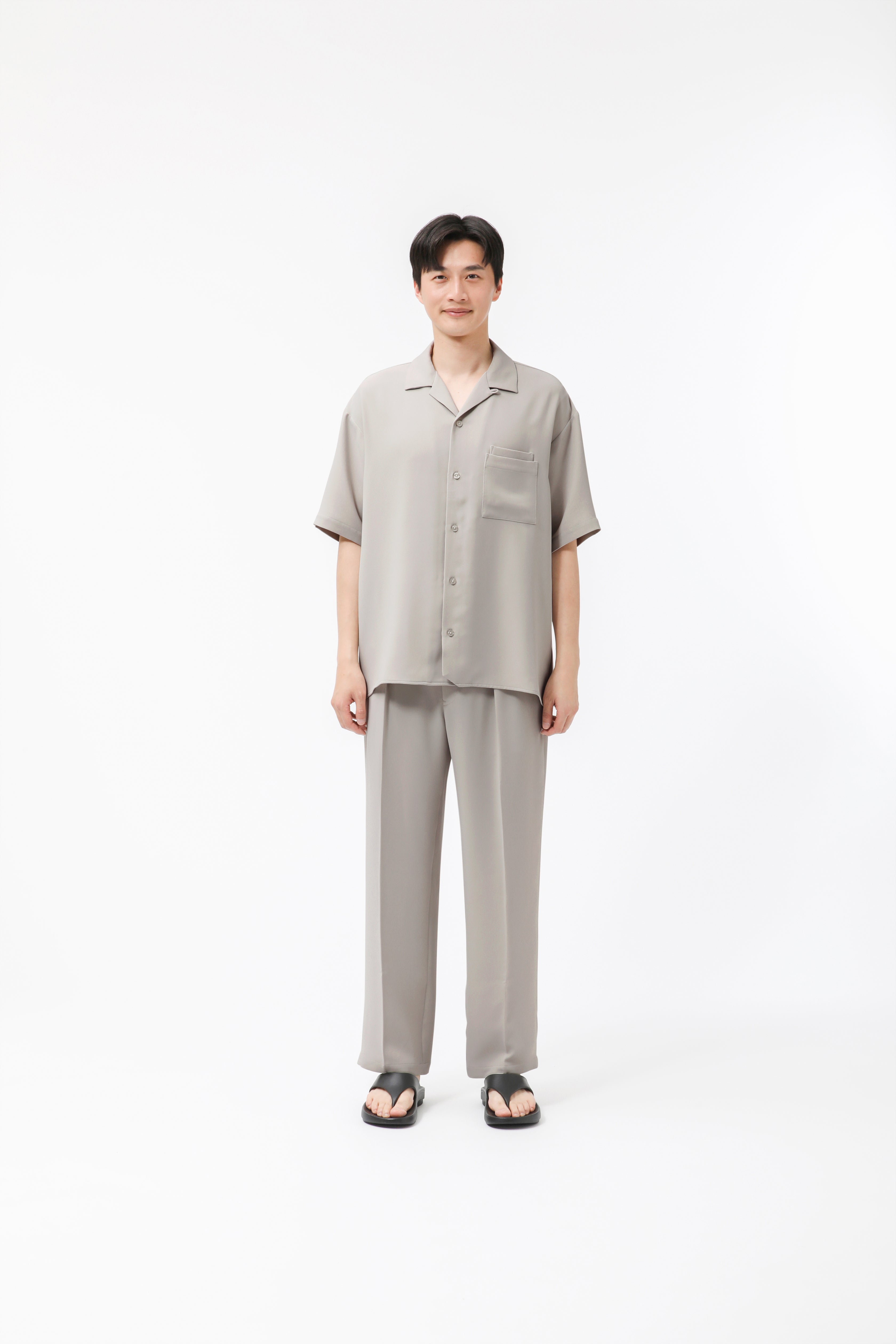 MIGARU Dry Short Sleeve Shirt Open Collar / Long Pants