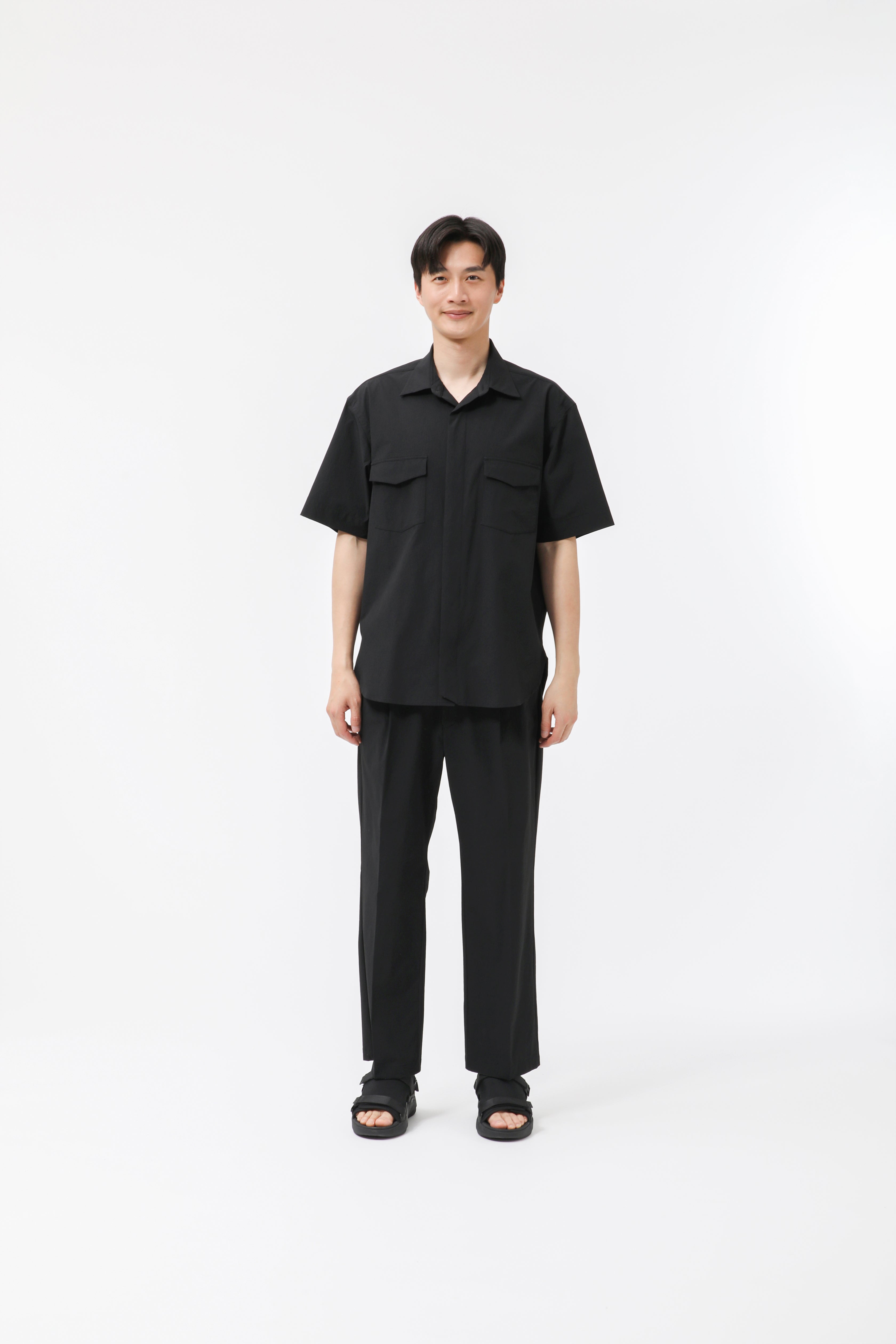 MIGARU Seersucker Short Sleeve Shirt / Long Pants