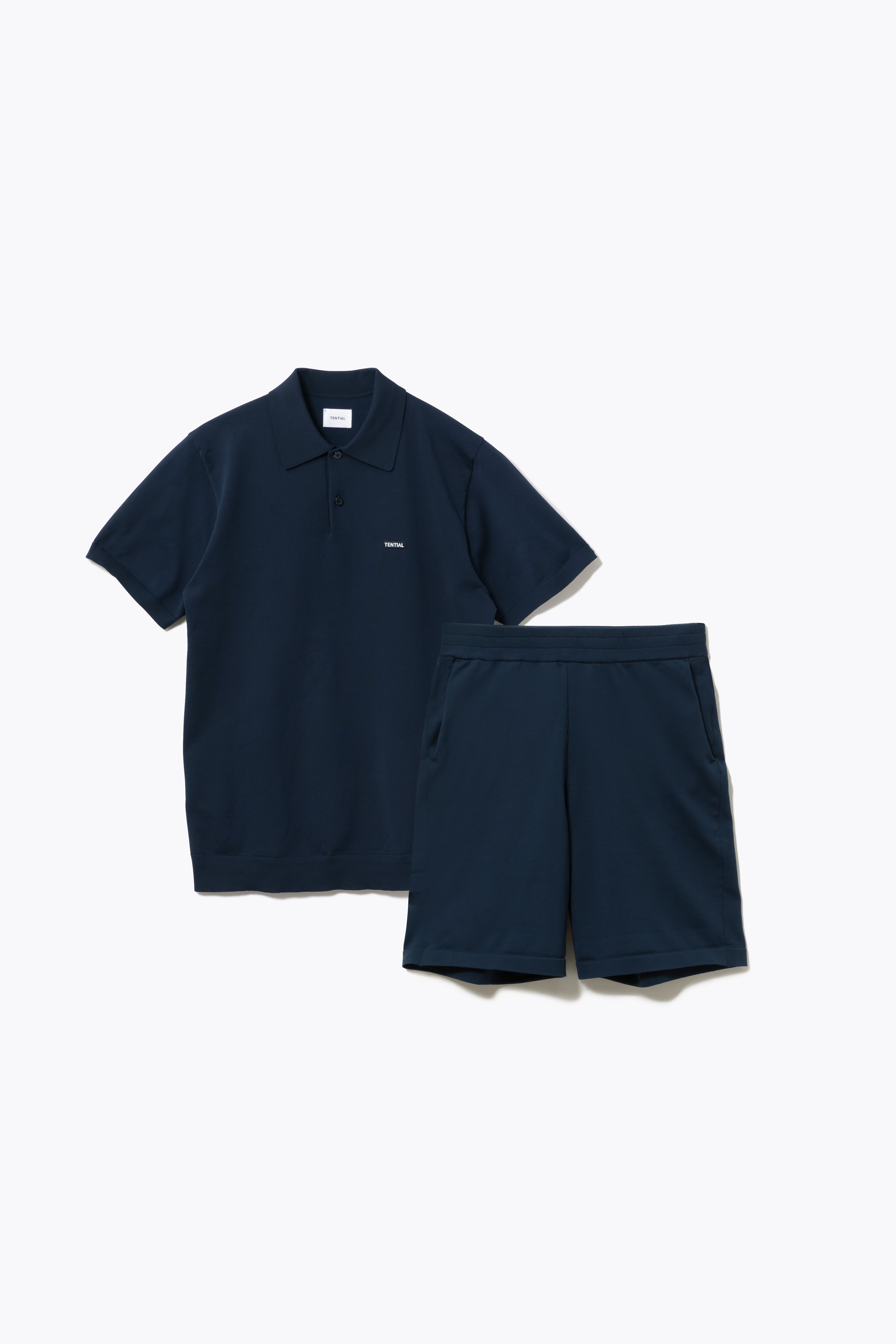 MIGARU Light Knit Short Sleeve Polo Shirt / Short Pants