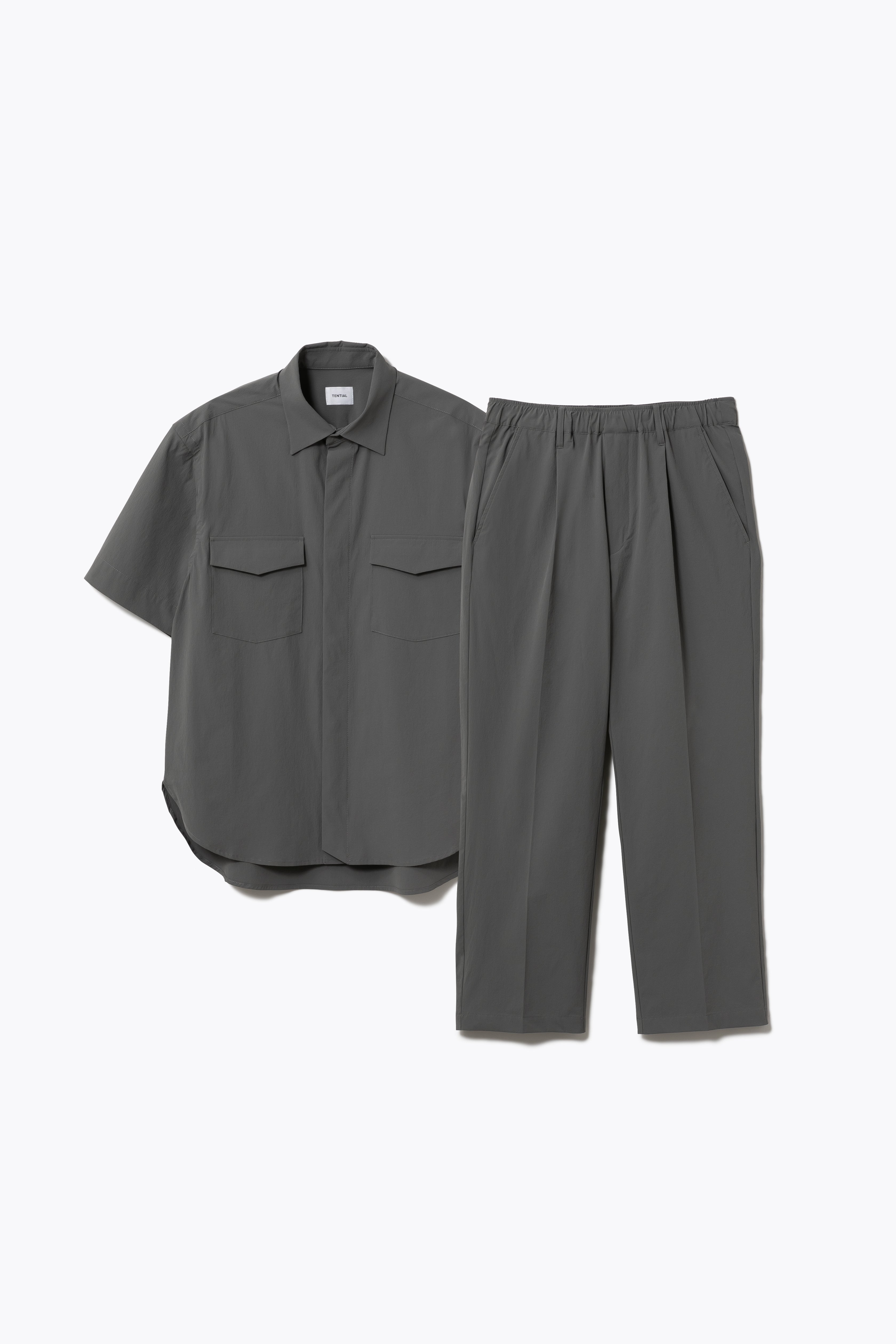 MIGARU Seersucker Short Sleeve Shirt / Long Pants