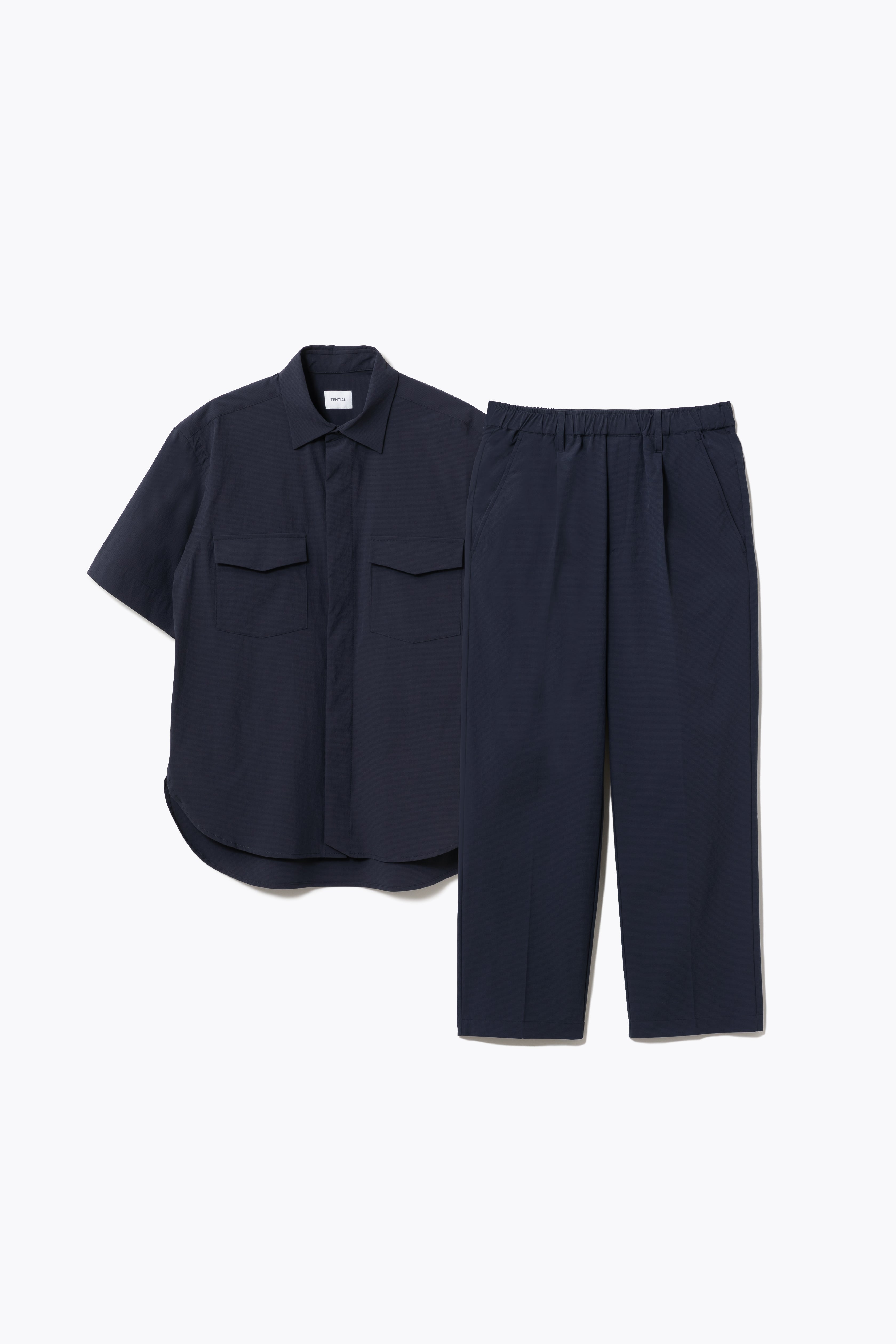 MIGARU Seersucker Short Sleeve Shirt / Long Pants