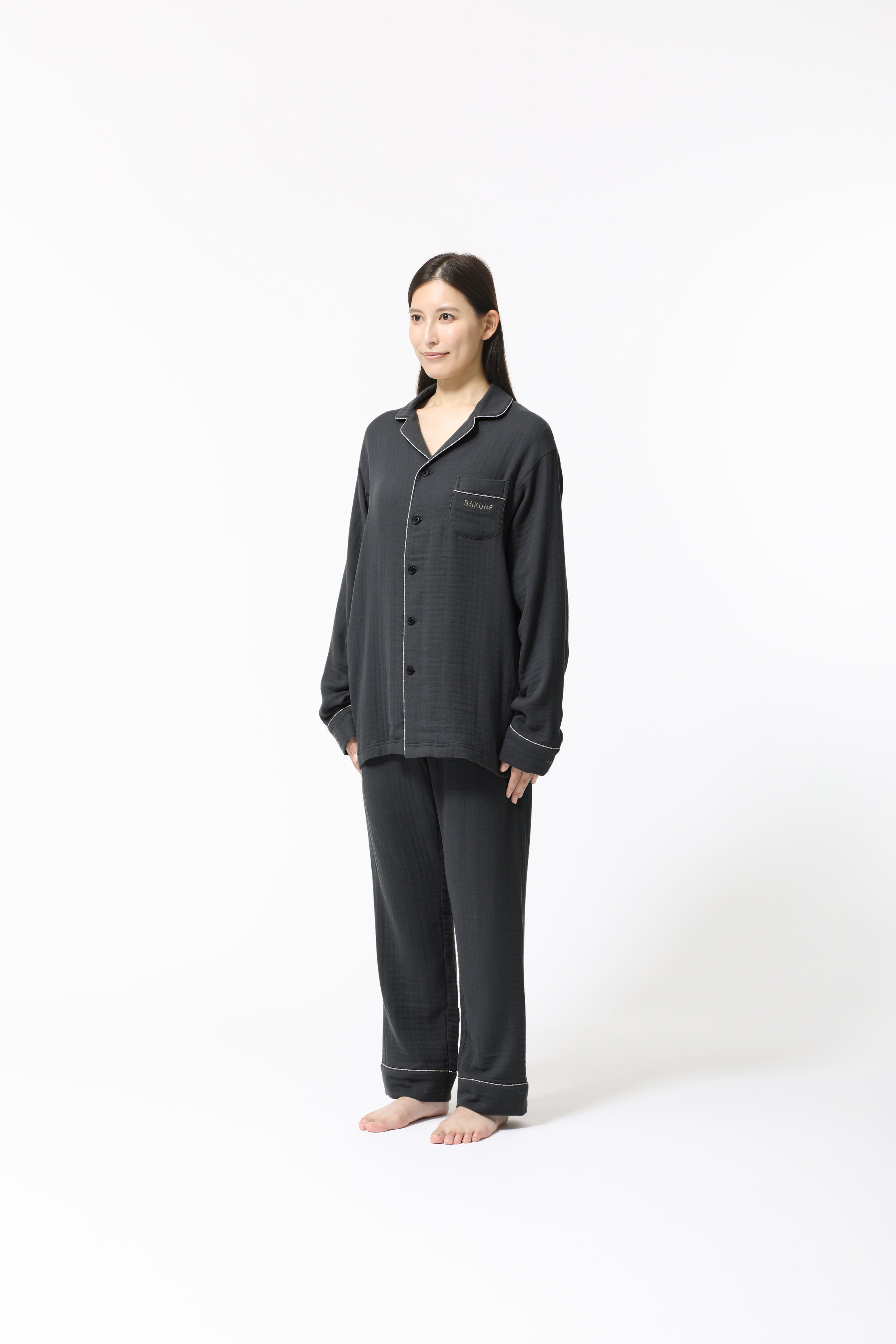 BAKUNE Pajamas Gauze Long Sleeve Shirt / Long Pants