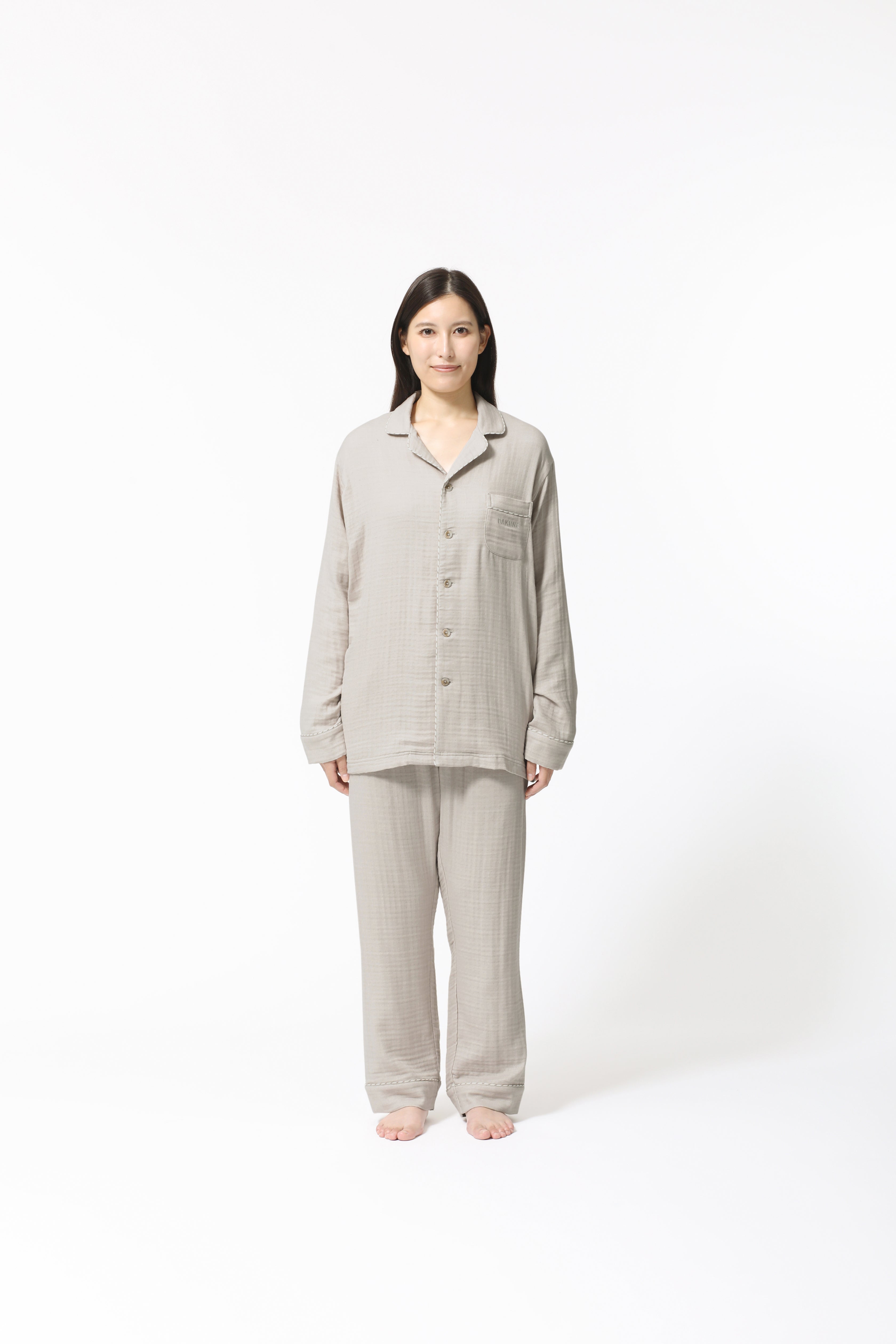 BAKUNE Pajamas Gauze Long Sleeve Shirt / Long Pants