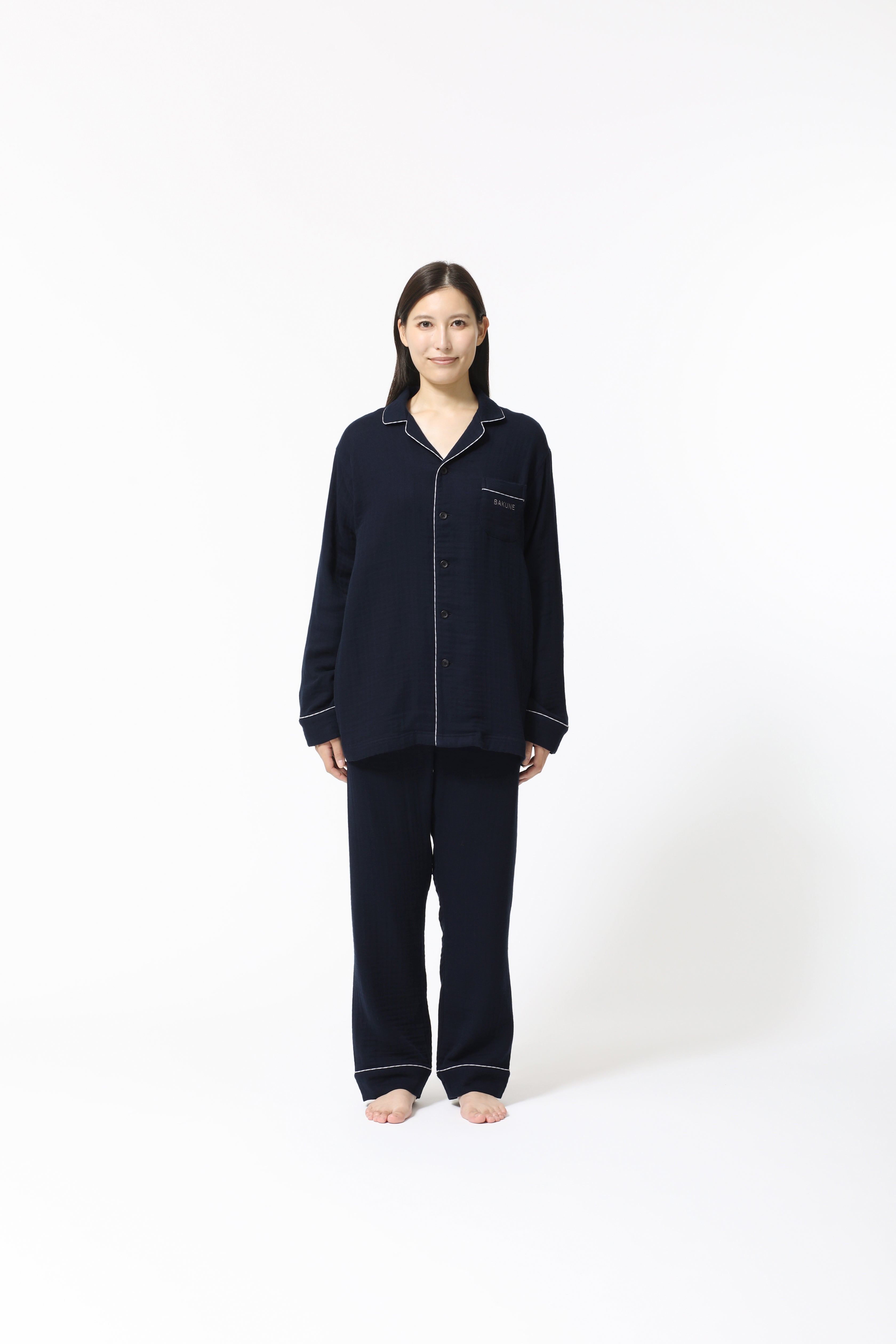 BAKUNE Pajamas Gauze Long Sleeve Shirt / Long Pants