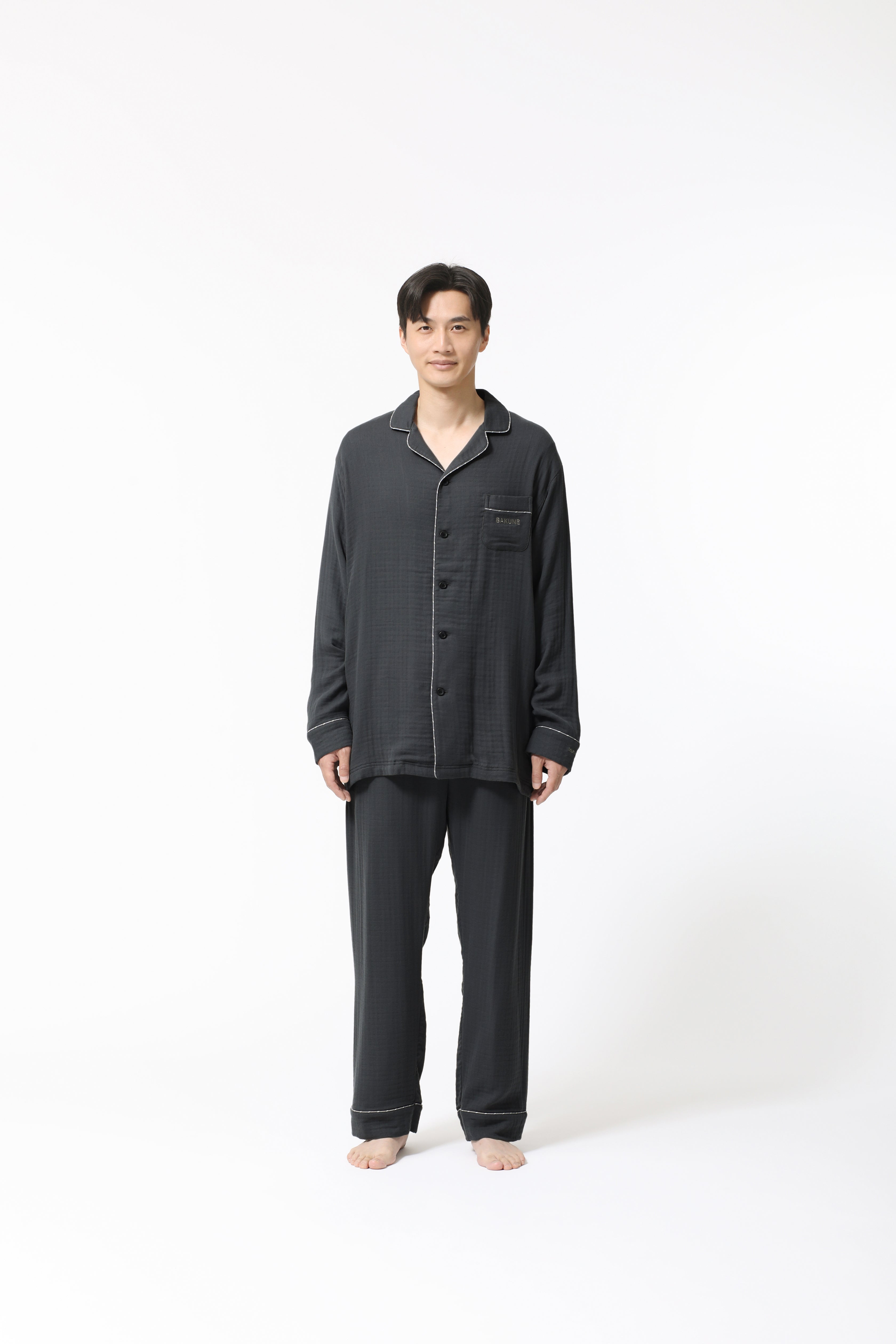 BAKUNE Pajamas Gauze Long Sleeve Shirt / Long Pants