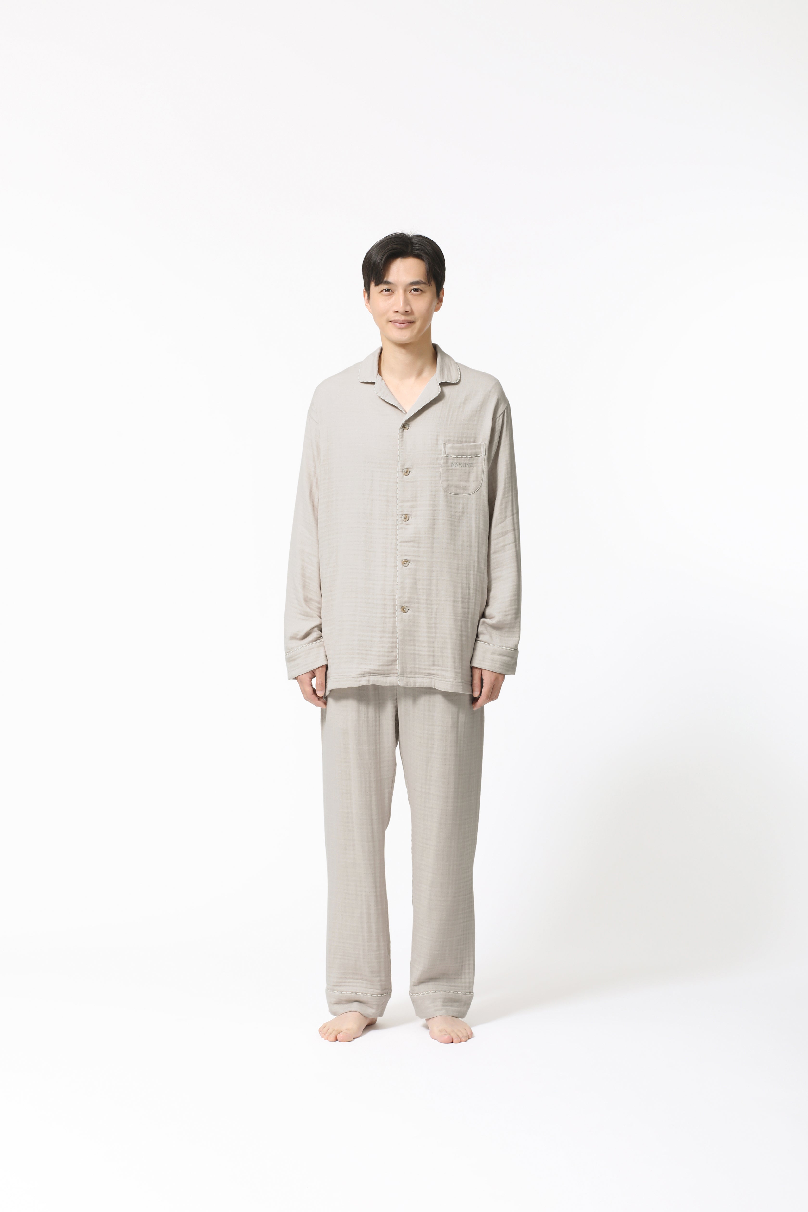 BAKUNE Pajamas Gauze Long Sleeve Shirt / Long Pants