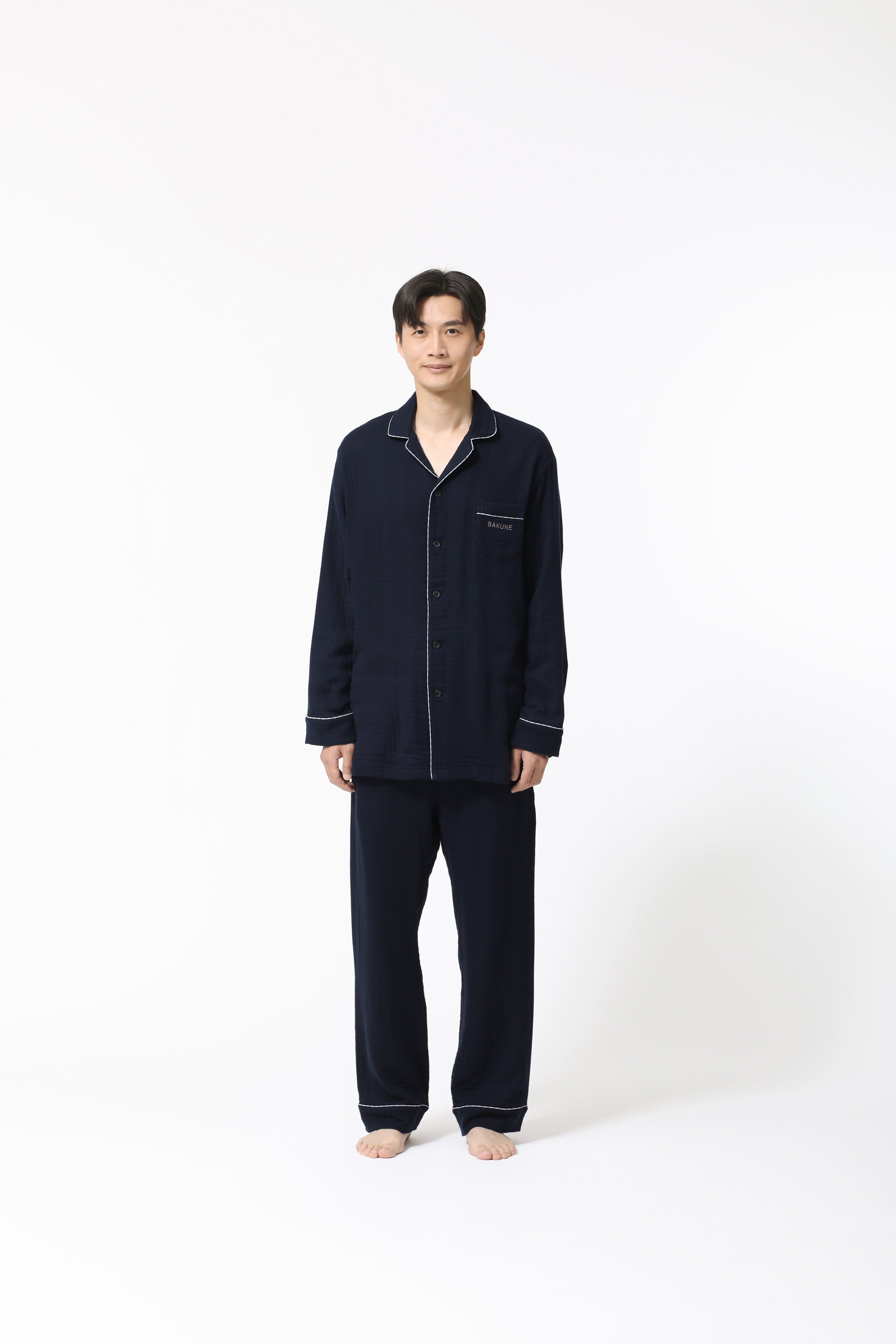 BAKUNE Pajamas Gauze Long Sleeve Shirt / Long Pants
