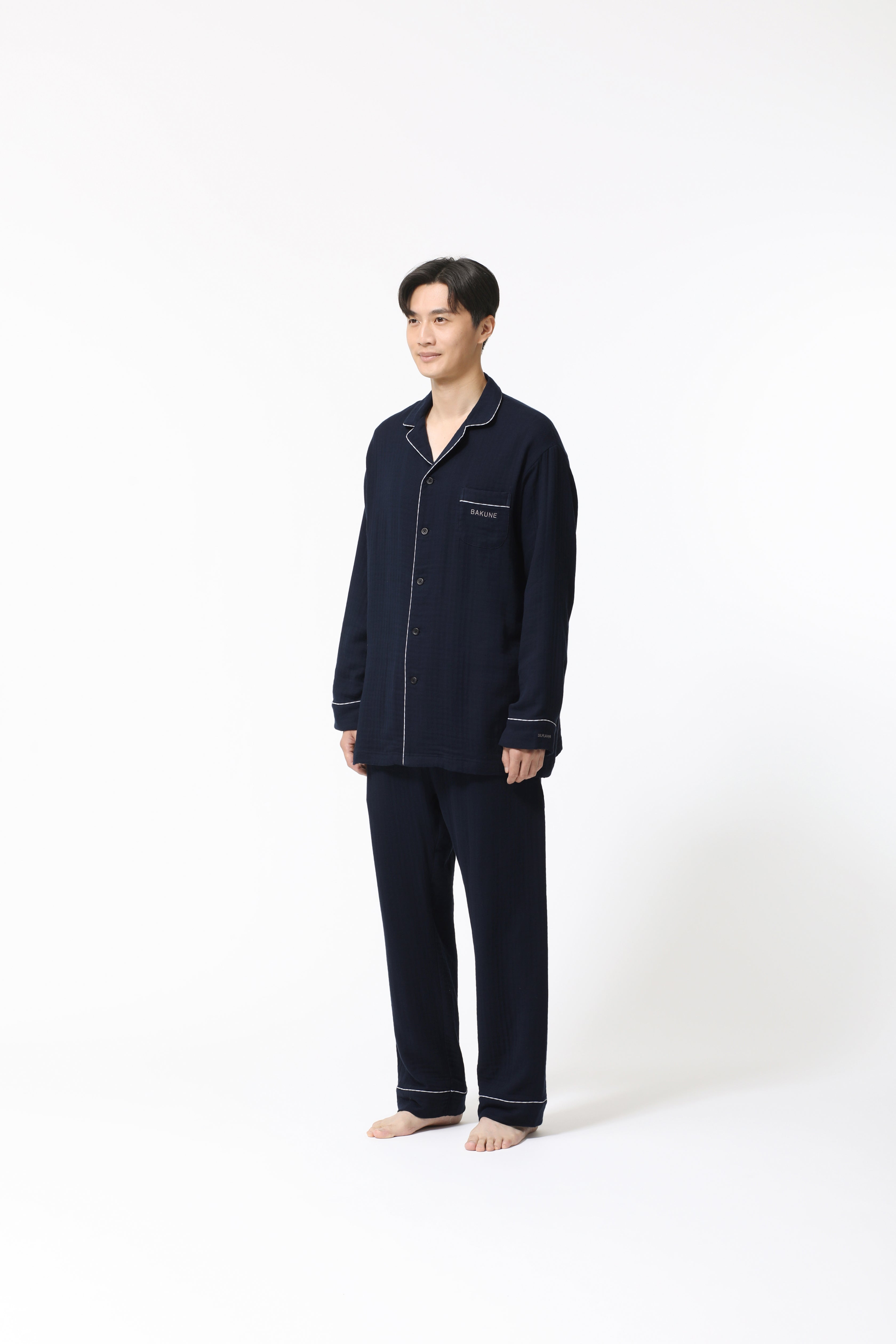 BAKUNE Pajamas Gauze Long Sleeve Shirt / Long Pants