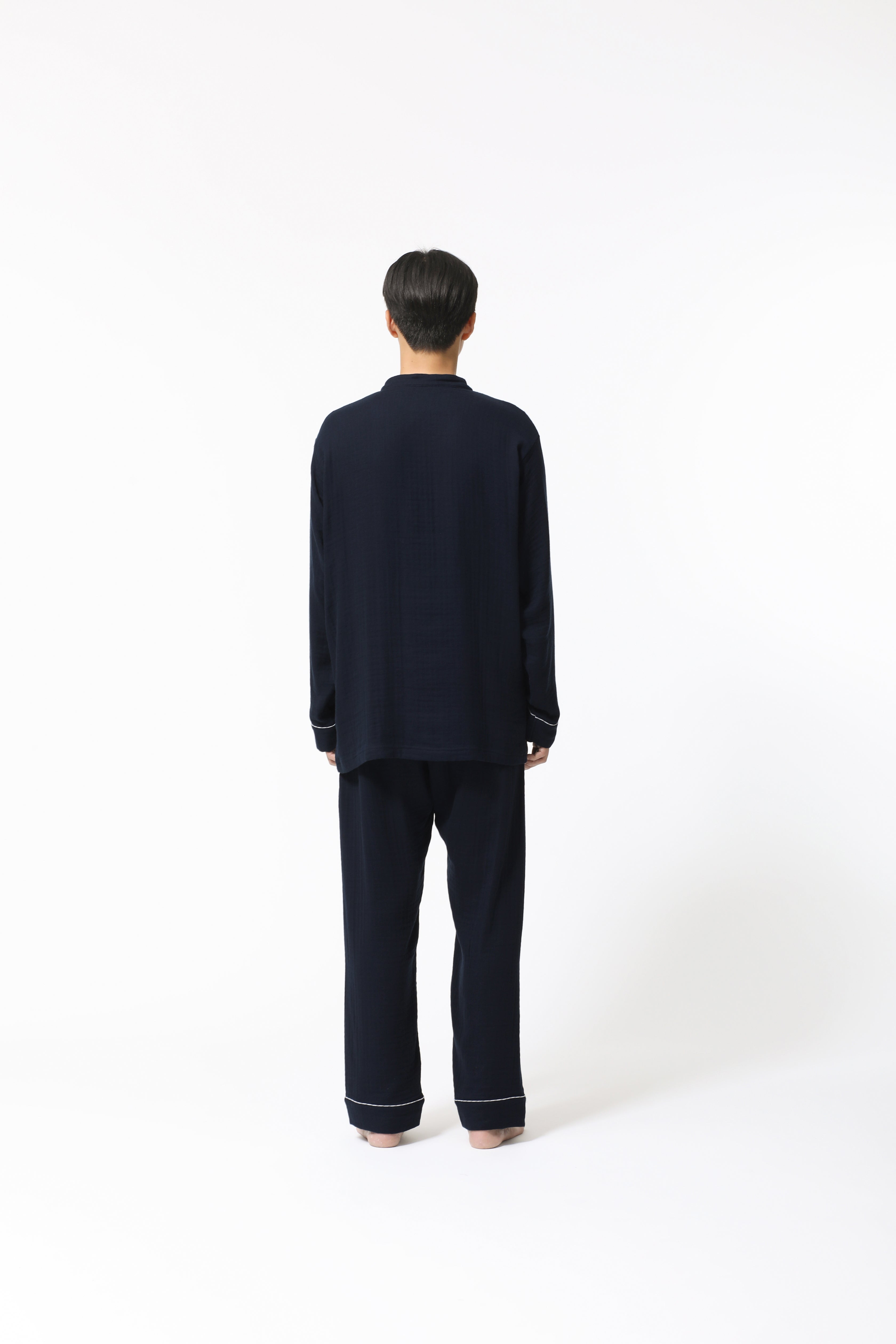 BAKUNE Pajamas Gauze Band Collar Long Setup