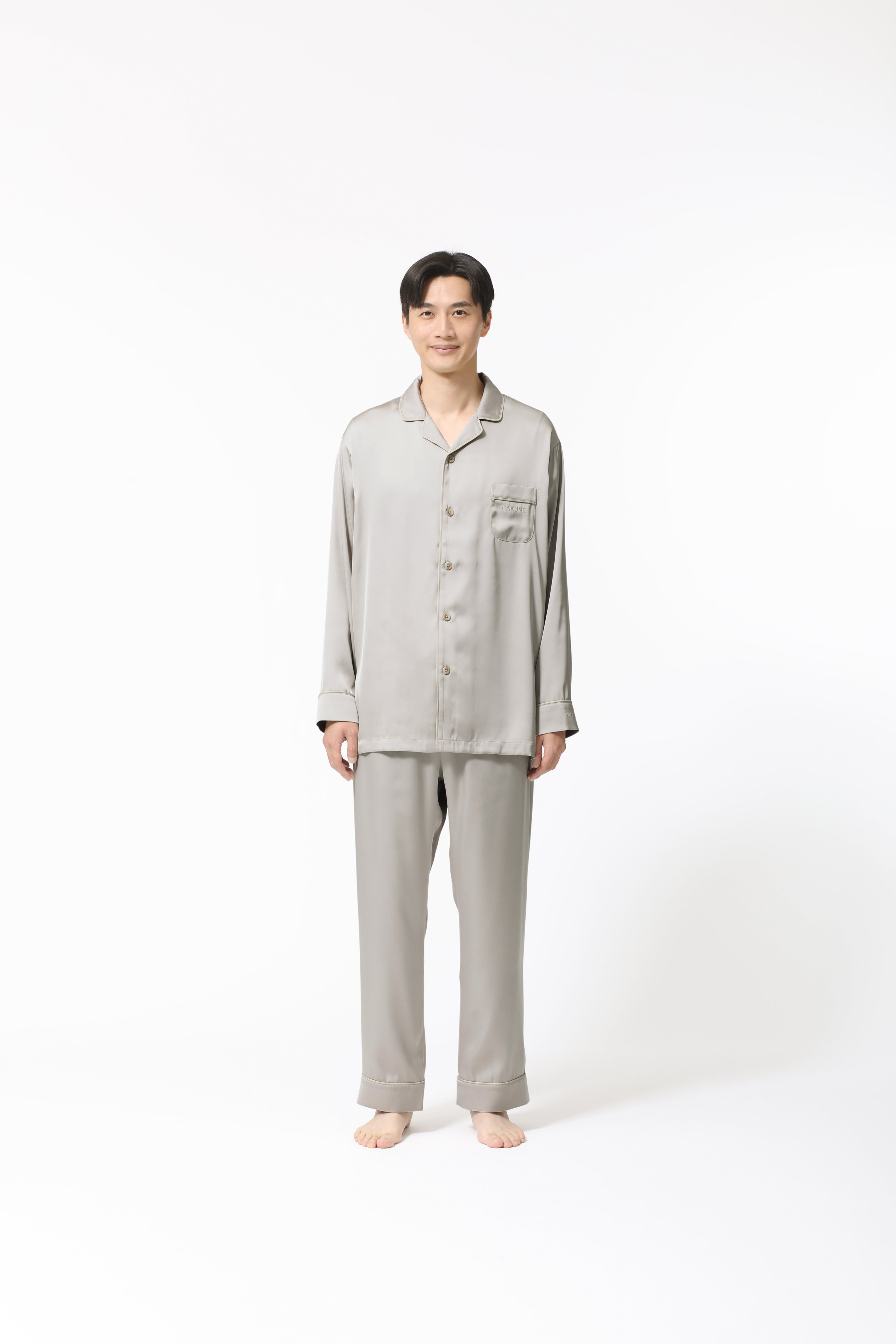 BAKUNE Pajamas Satin Long Sleeve Shirt / Long Pants