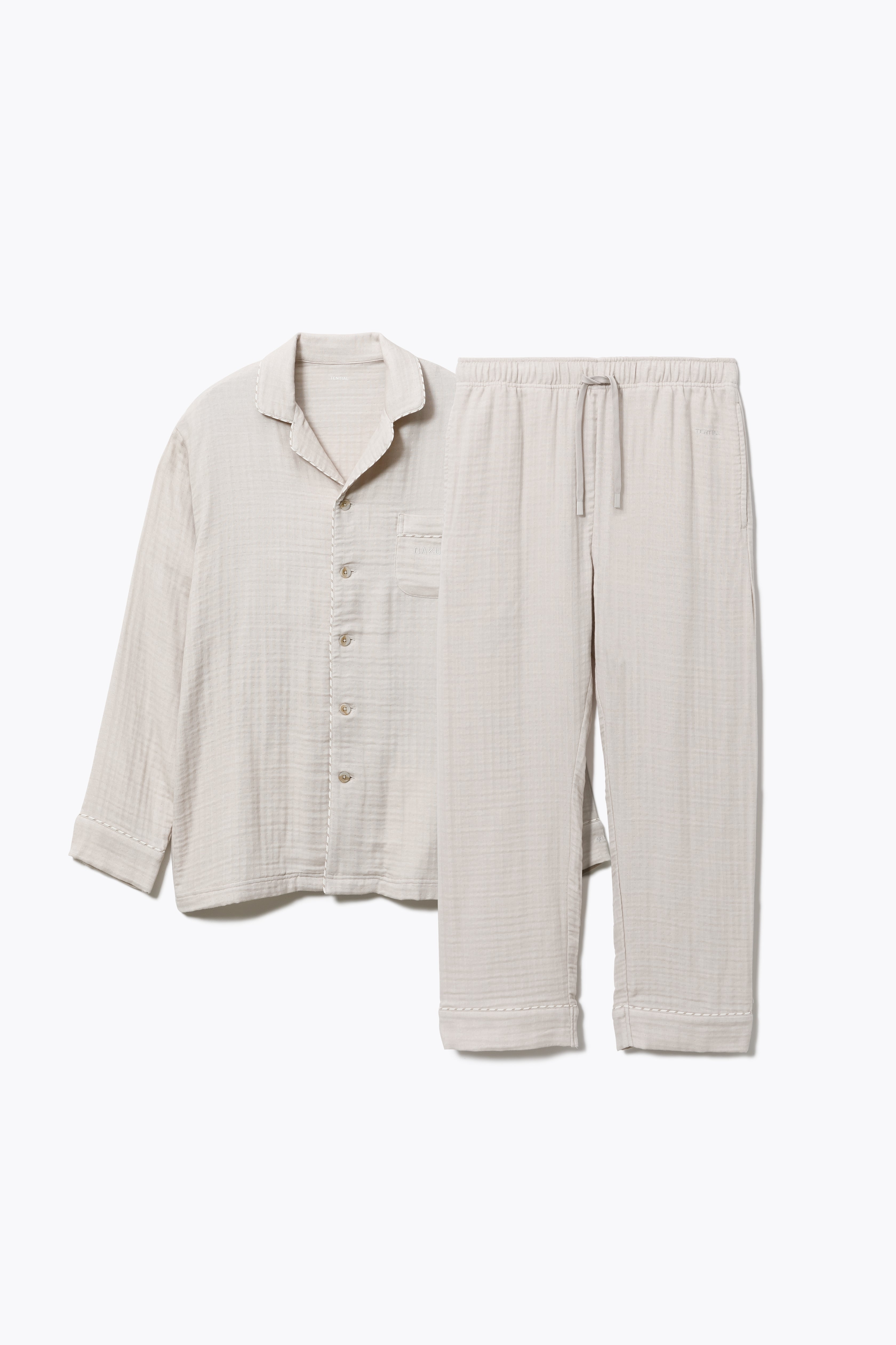 BAKUNE Pajamas Gauze Long Sleeve Shirt / Long Pants
