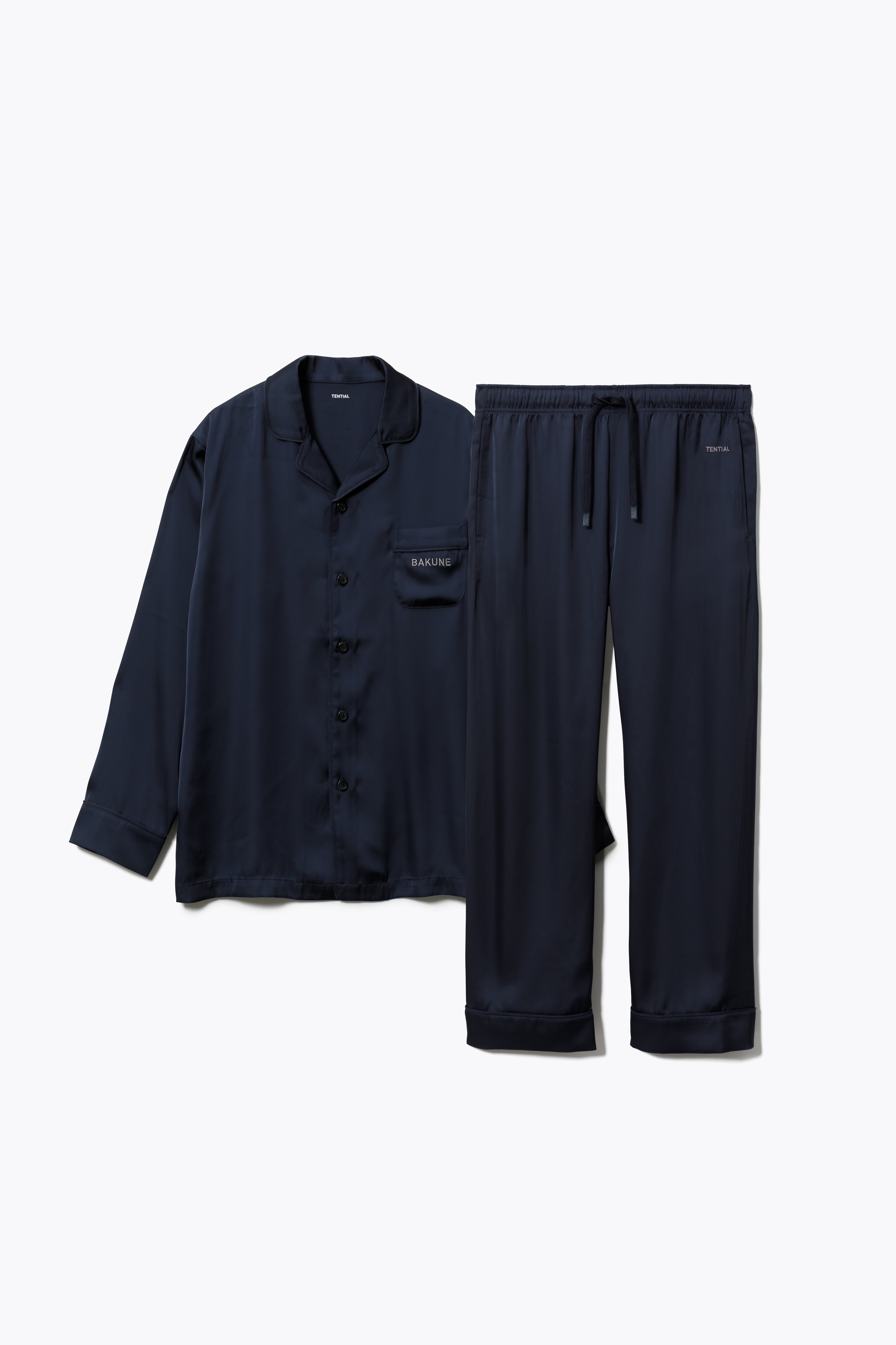 BAKUNE Pajamas Satin Long Sleeve Shirt / Long Pants
