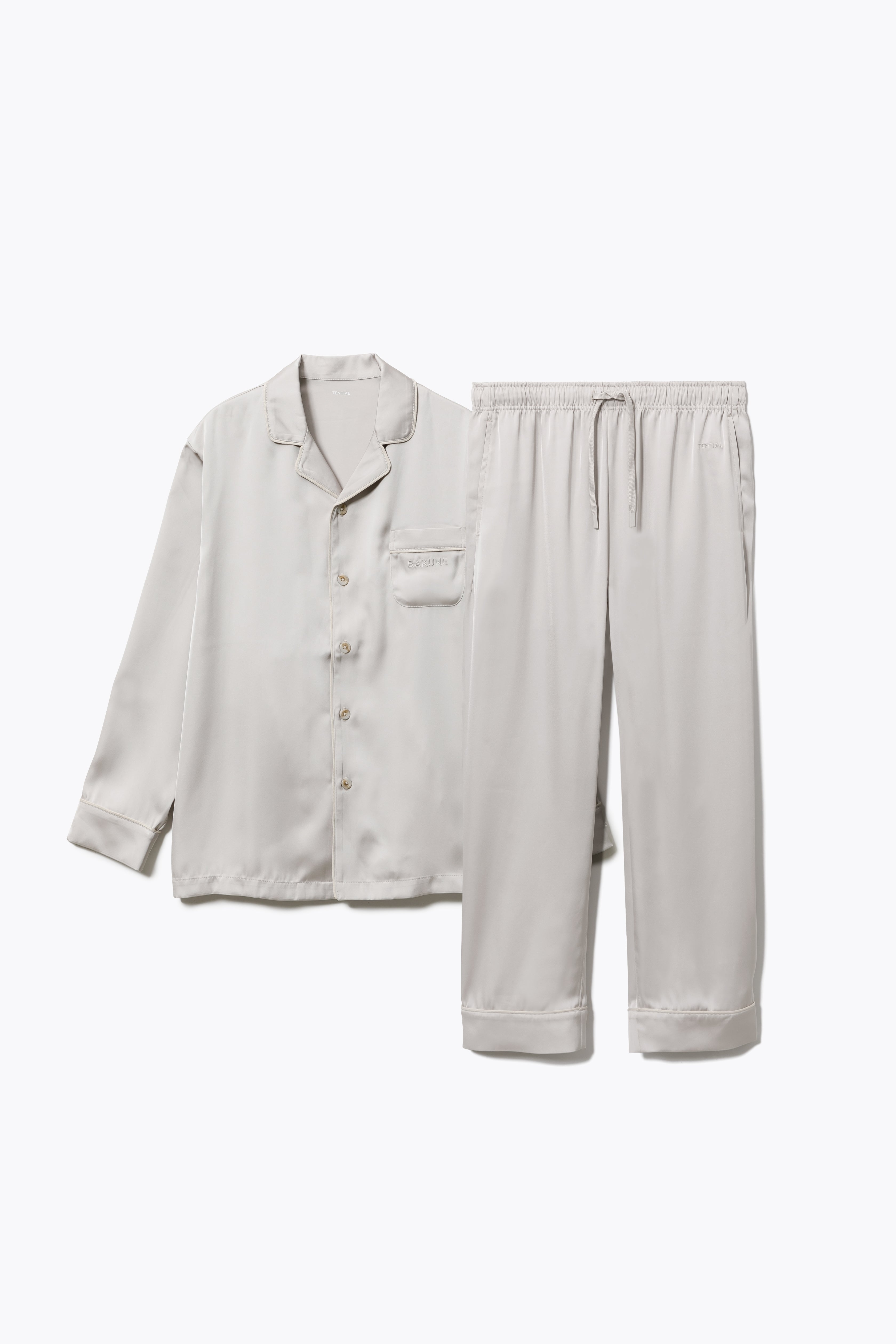 BAKUNE Pajamas Satin Long Sleeve Shirt / Long Pants